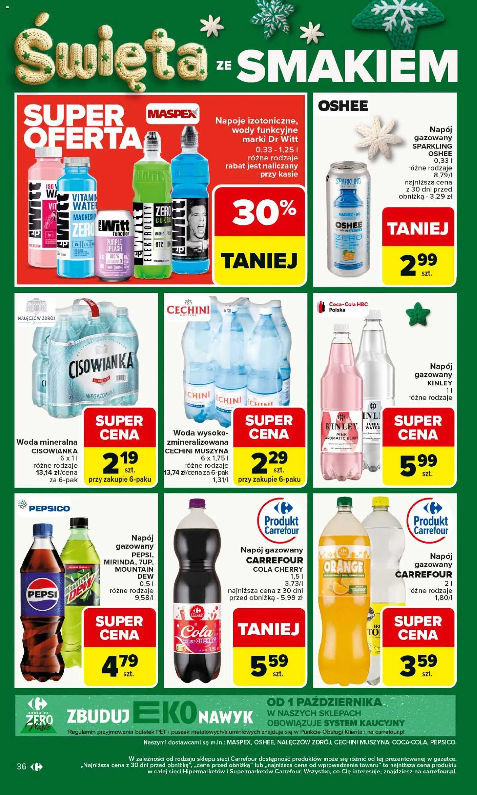 Carrefour Gazetka od 08.12.2025 | Strona: 40 | Produkty: Napoje, Pepsi, Cechini muszyna, Woda