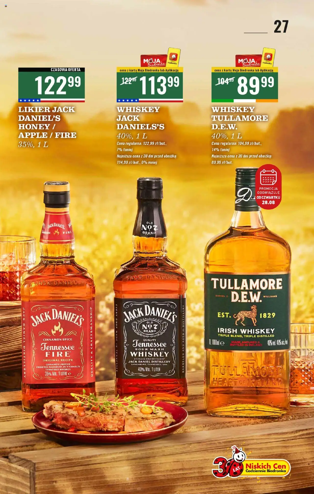 Biedronka gazetka - Czas na toast od 25.08.2025 | Strona: 29 | Produkty: Karta, Jack Daniel's Honey, Jack Daniel's
