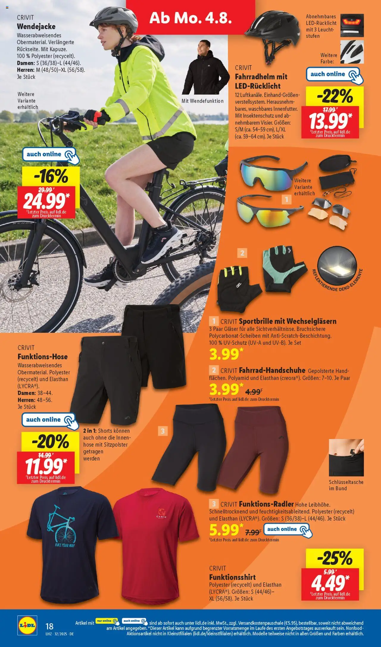 Lidl Prospekt 	 - gültig ab dem 04.08.2025 | Seite: 8 | Produkte: Fahrradhelm, Hose