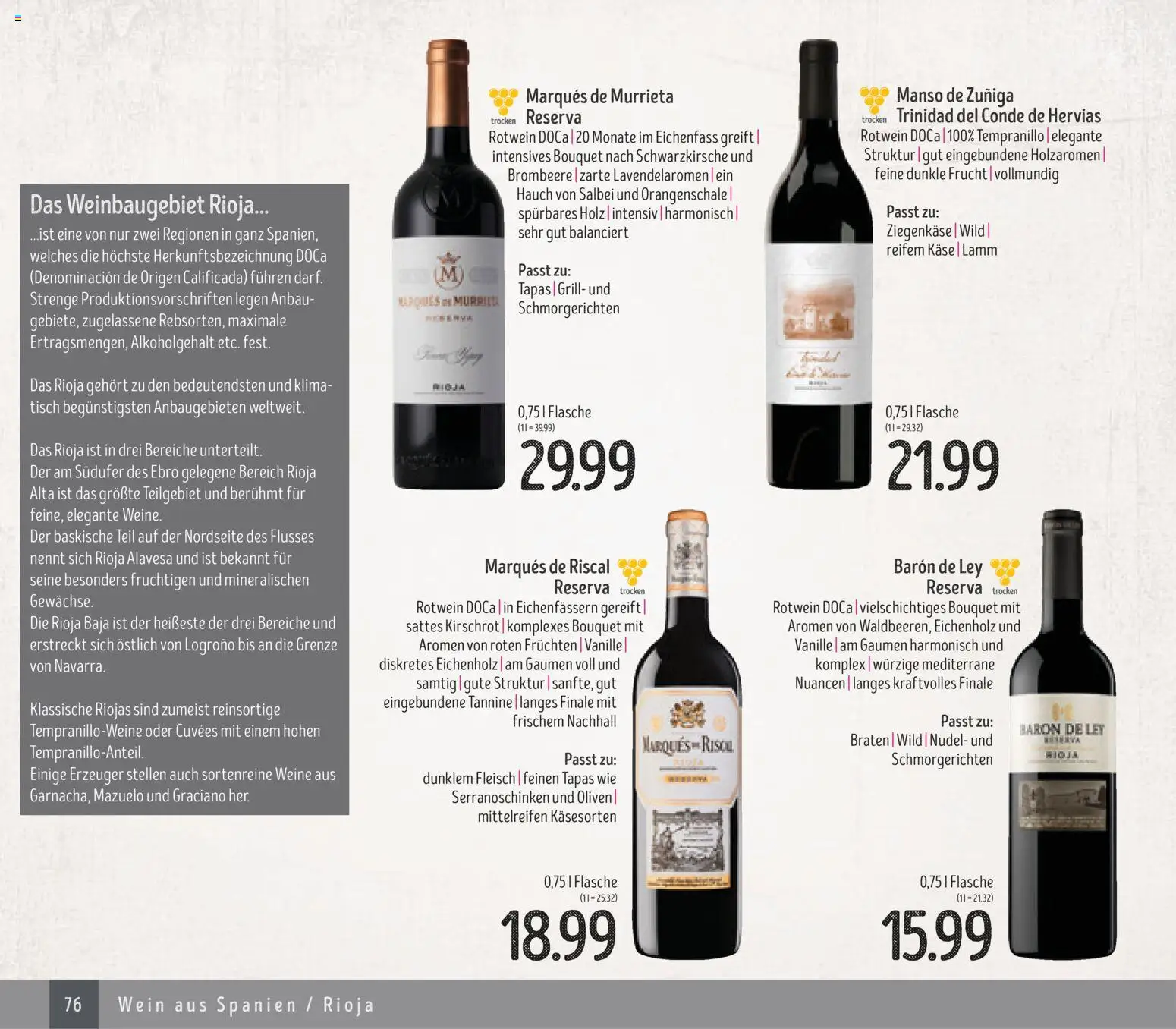 Edeka Struve Wein– und Spirituosen – gültig ab 14.11.2025 | Seite: 76 | Produkte: Grill, Käse, Rotwein, Wein