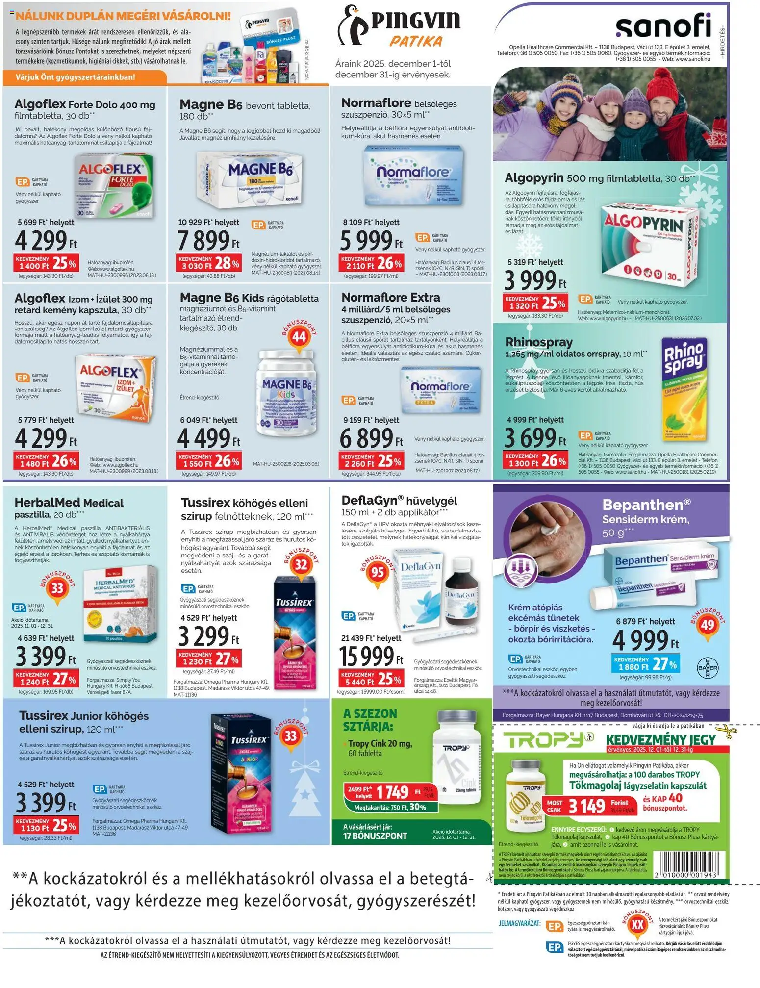 Pingvin Patika akciós ujság - amely érvényes a következő dátumtól: 01.12.2025 | Oldal: 3 | Termékek: Telefon, Hús, Tök, Cukor