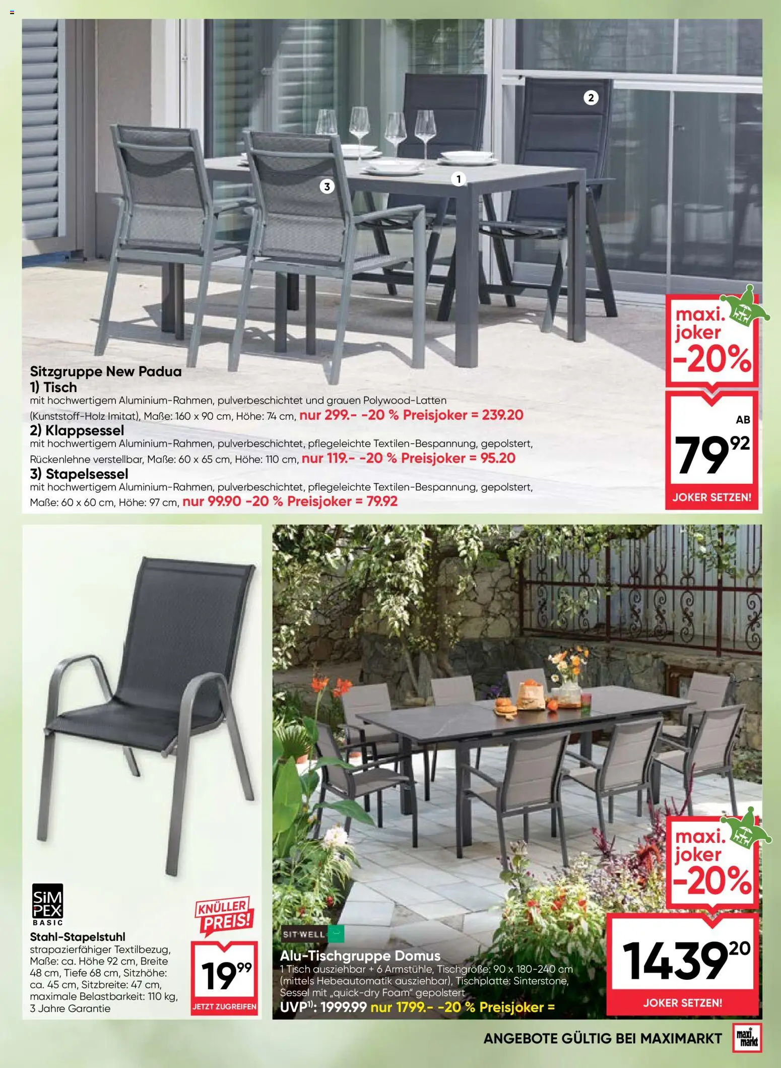Maximarkt Outdoor Träume gültig ab 23.03.2026 | Seite: 5 | Produkte: Sessel, Tisch