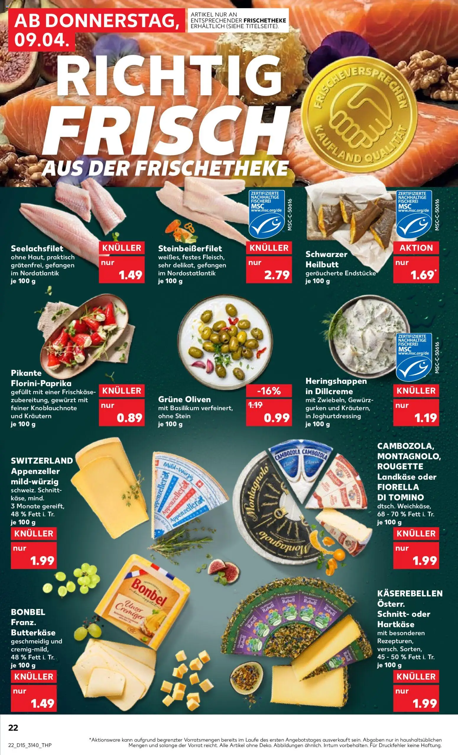 Kaufland Prospekt Leipzig	 – gültig ab 09.04.2026 | Seite: 22 | Produkte: Dill, Gurken, Frischkase