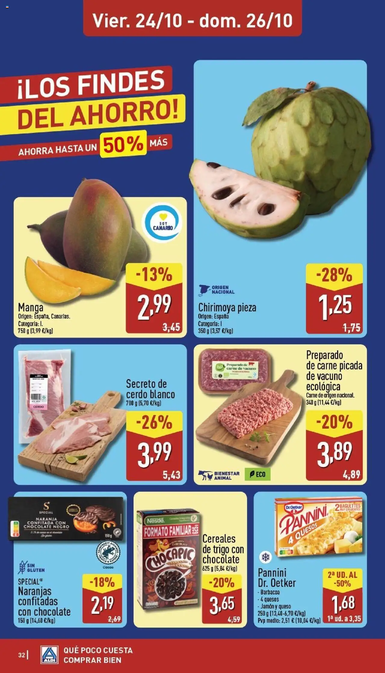 Aldi folleto Canarias │ válido desde el 20.10.2025 | Página: 32 | Productos: Cerdo, Naranjas, Cereales, Barbacoa