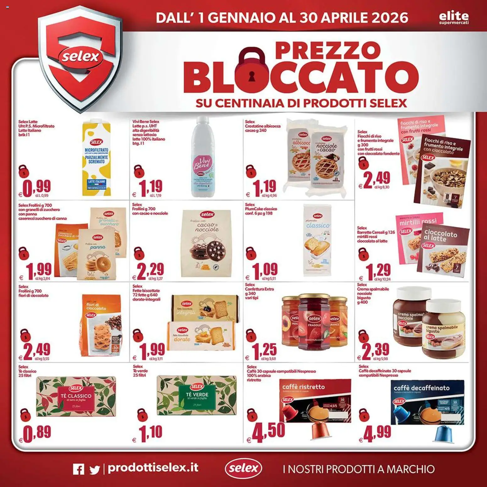 Volantino Elite Supermercati del 01.01.2026 | Pagina: 3 | Prodotti: Tè, Panna, Latte, Nocciole