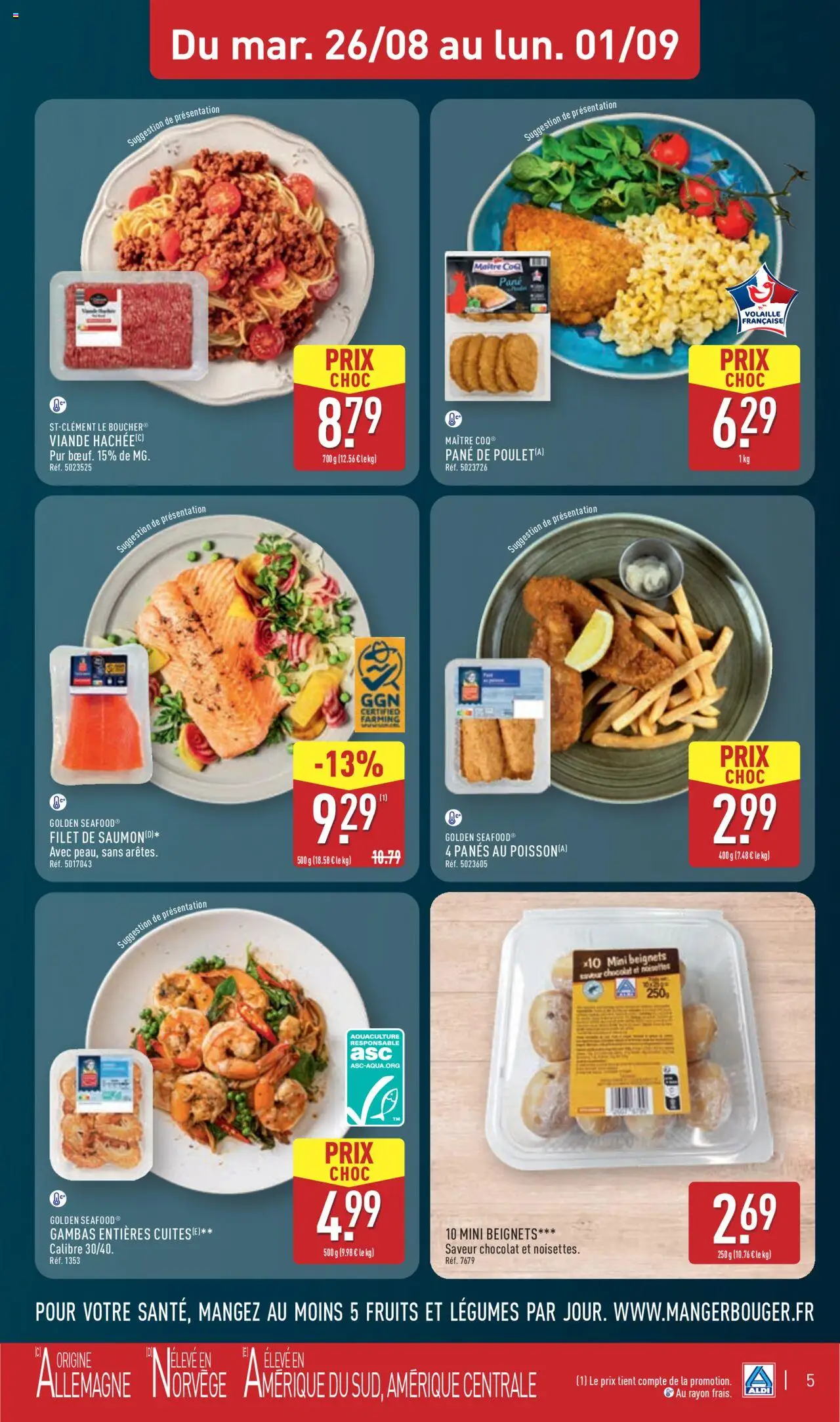  | Page: 8 | Produits: Noisettes, Filet de saumon, Chocolat, Viande