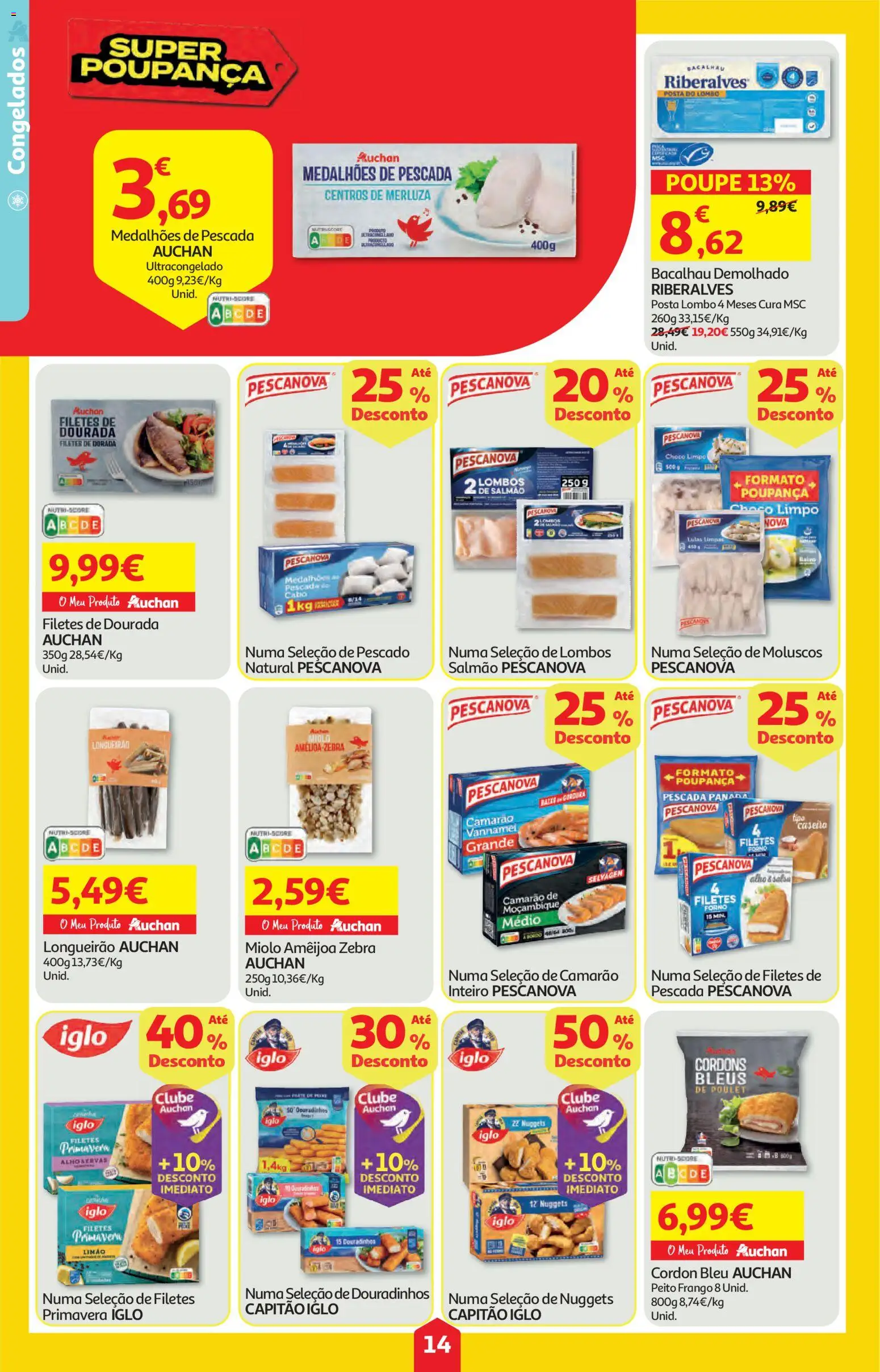 Auchan folheto │ válido de 16.04.2026 | Página: 14 | Produtos: Dourada, Cabo, Frango, Salmão