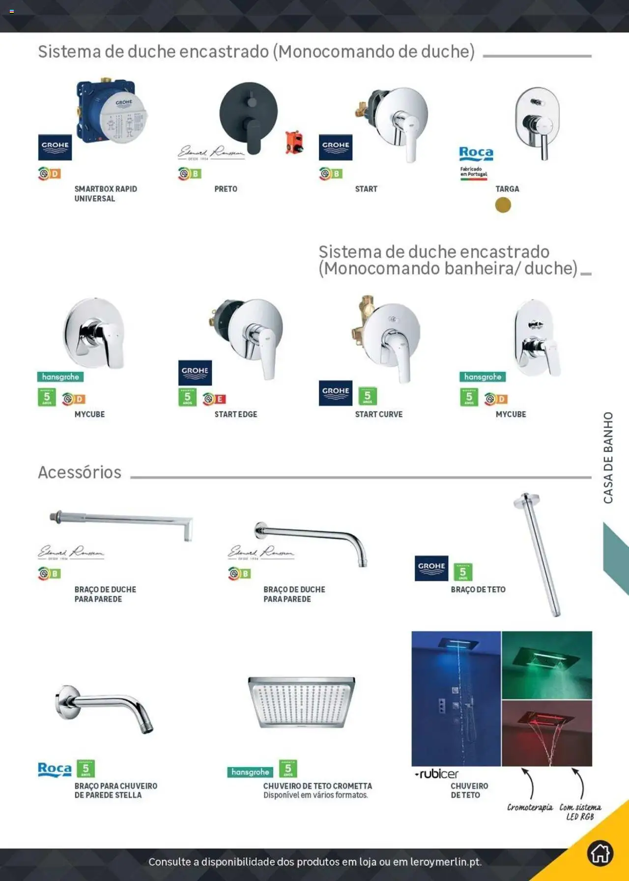 Leroy Merlin Catálogo │ válido de 18.11.2024 | Página: 245 | Produtos: Chuveiro, Casa de banho, Banho