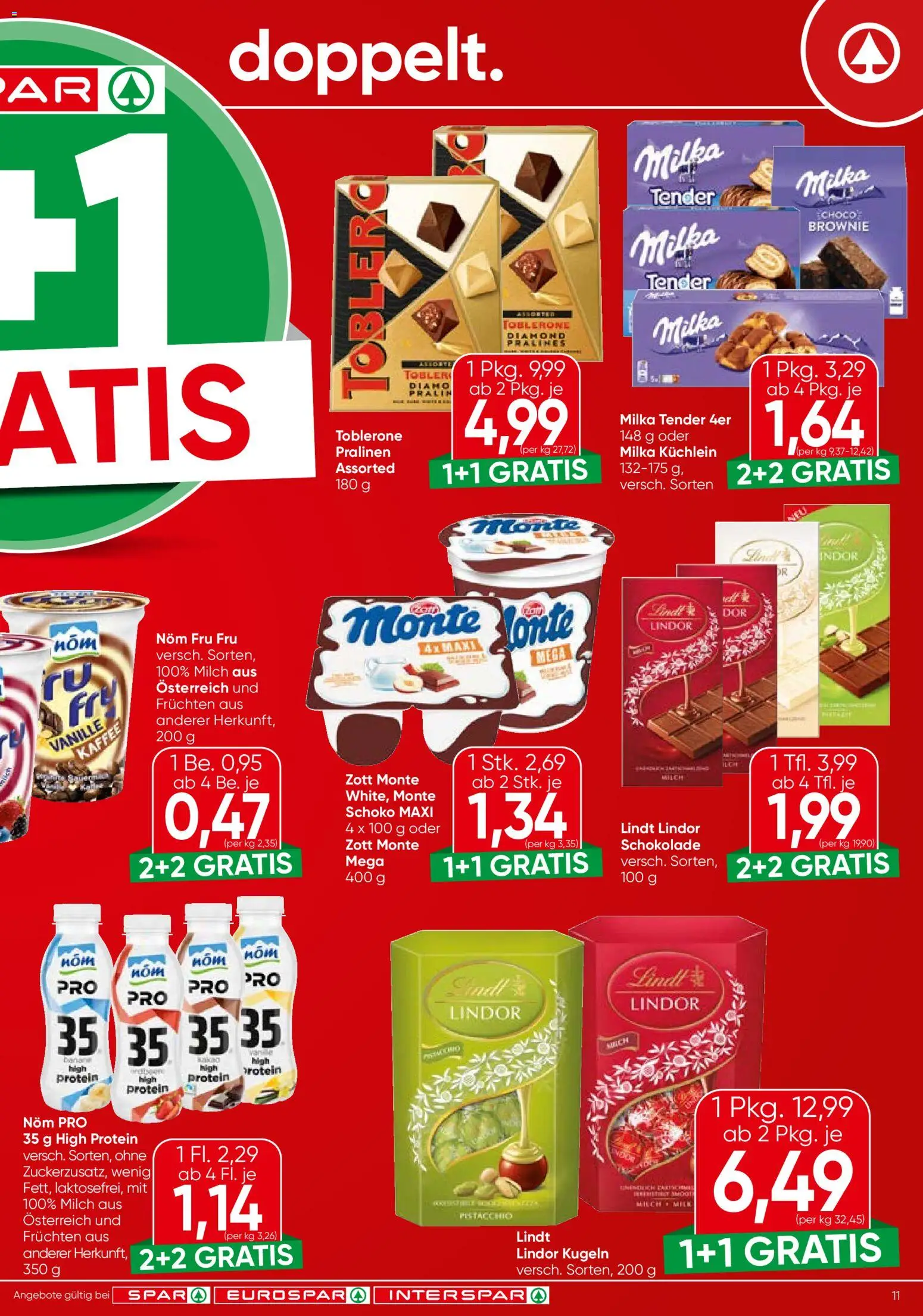 Spar Flugblatt - Burgenland gültig ab 23.10.2025 | Seite: 11 | Produkte: Milch, Kaffee, Schokolade