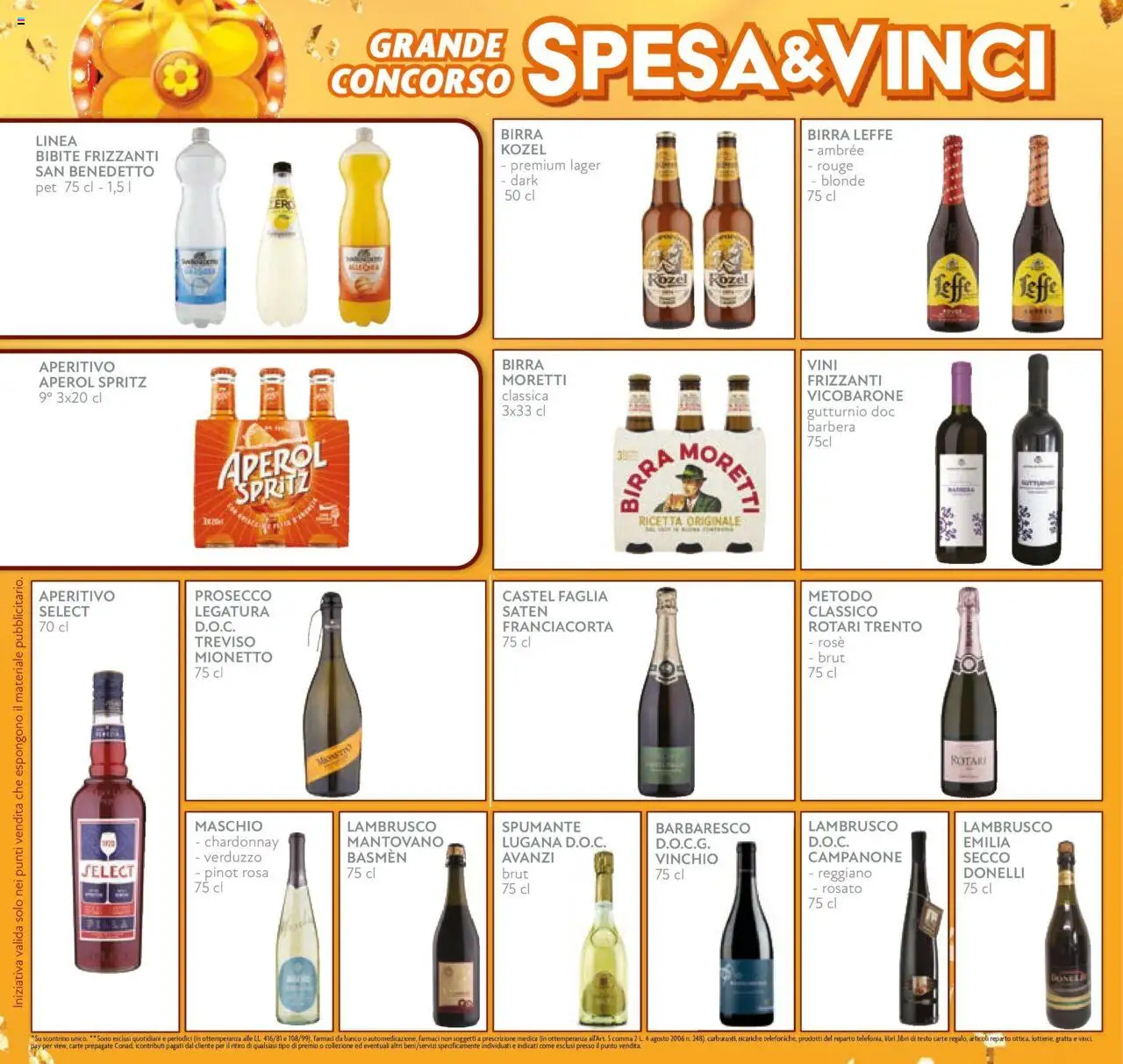 Volantino Conad del 08.10.2025 | Pagina: 10 | Prodotti: Birra, Prosecco, Birra Moretti, Spumante