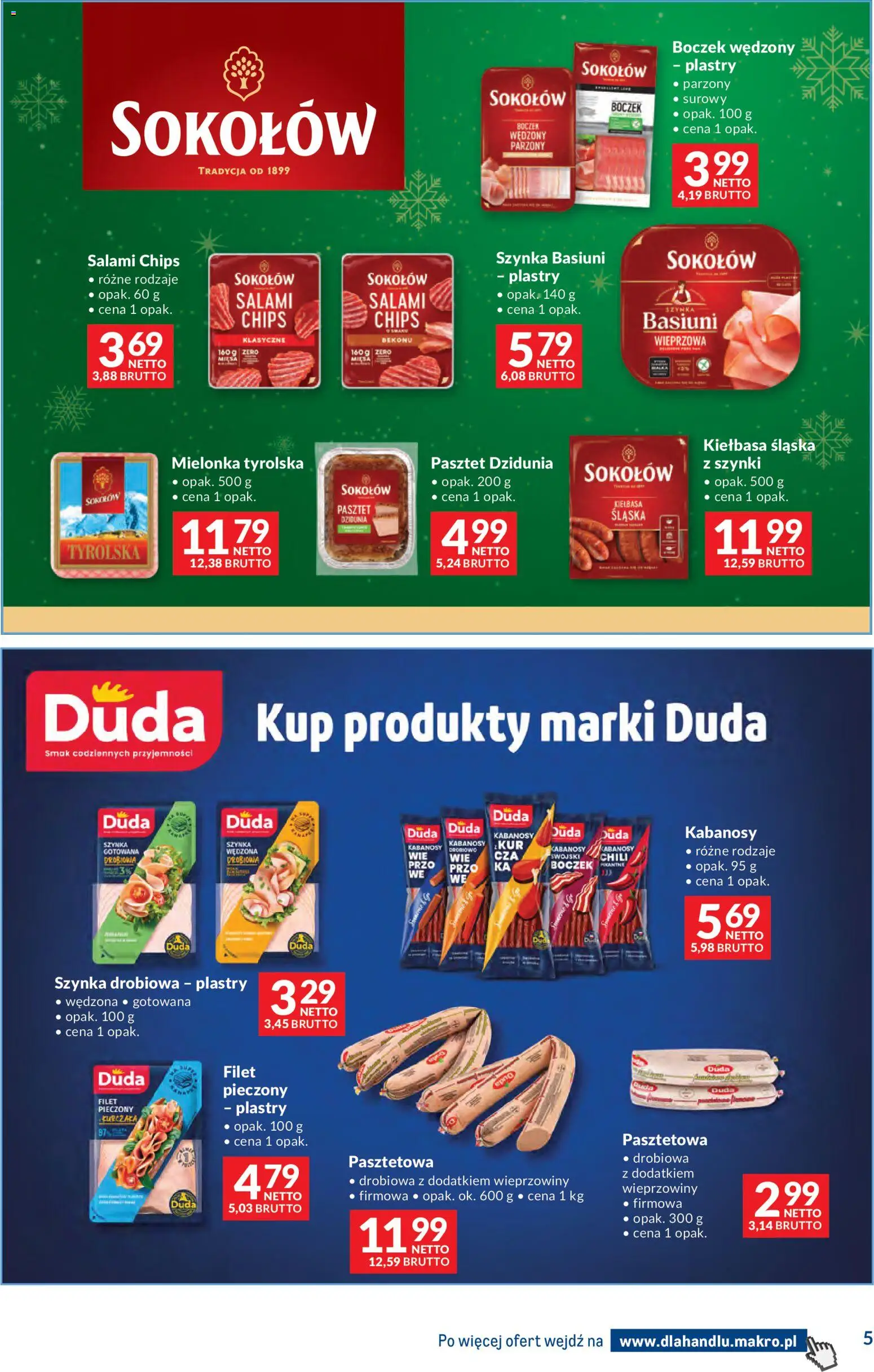 Makro Gazetka - Dystrybucja do sklepów od 27.12.2025 | Strona: 5 | Produkty: Kiełbasa, Boczek wędzony, Kiełbasa śląska, Salami