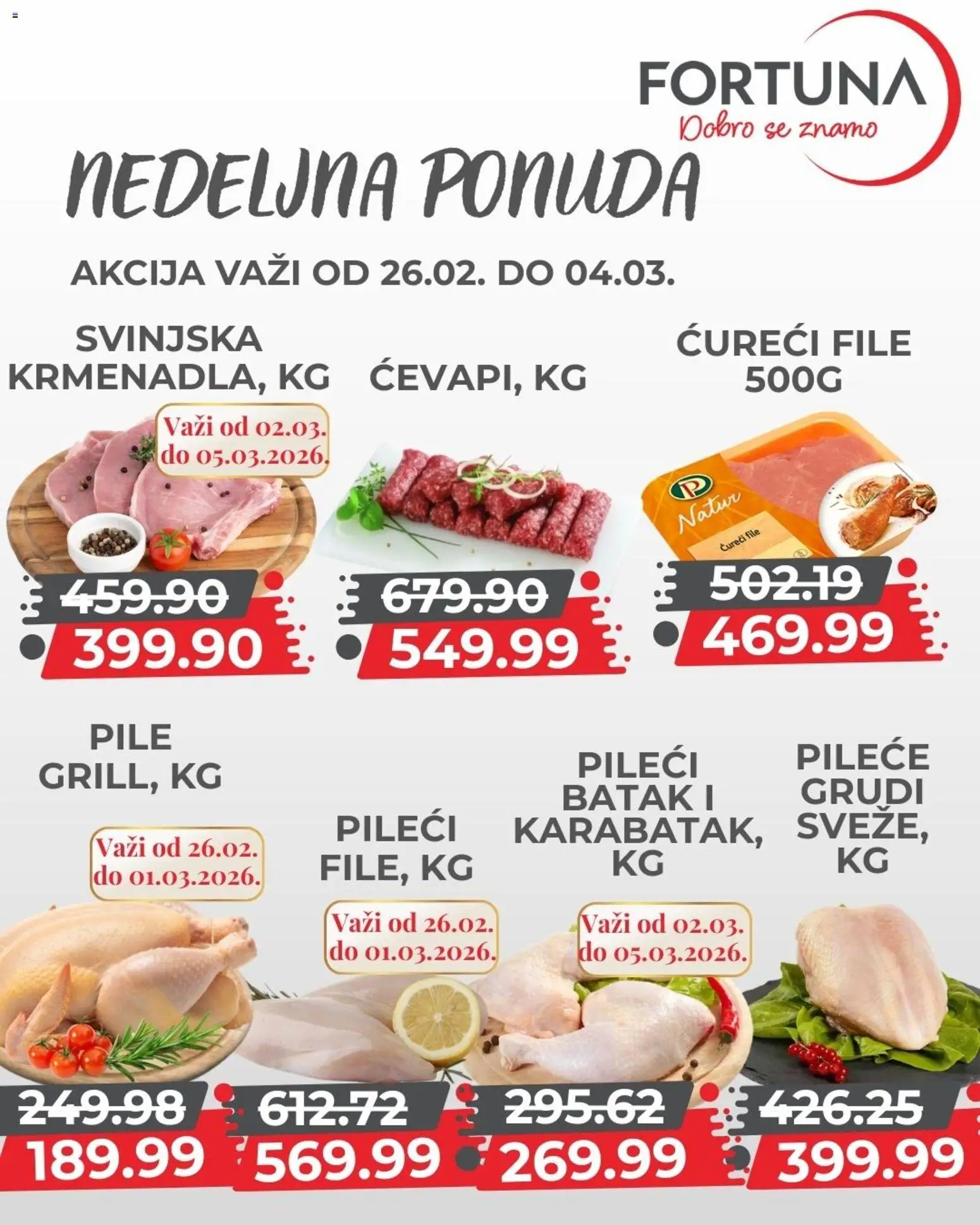 Fortuna Market katalog - važi od 26.02.2026 | Strana: 2 | Proizvode: Pile, Ćureći file
