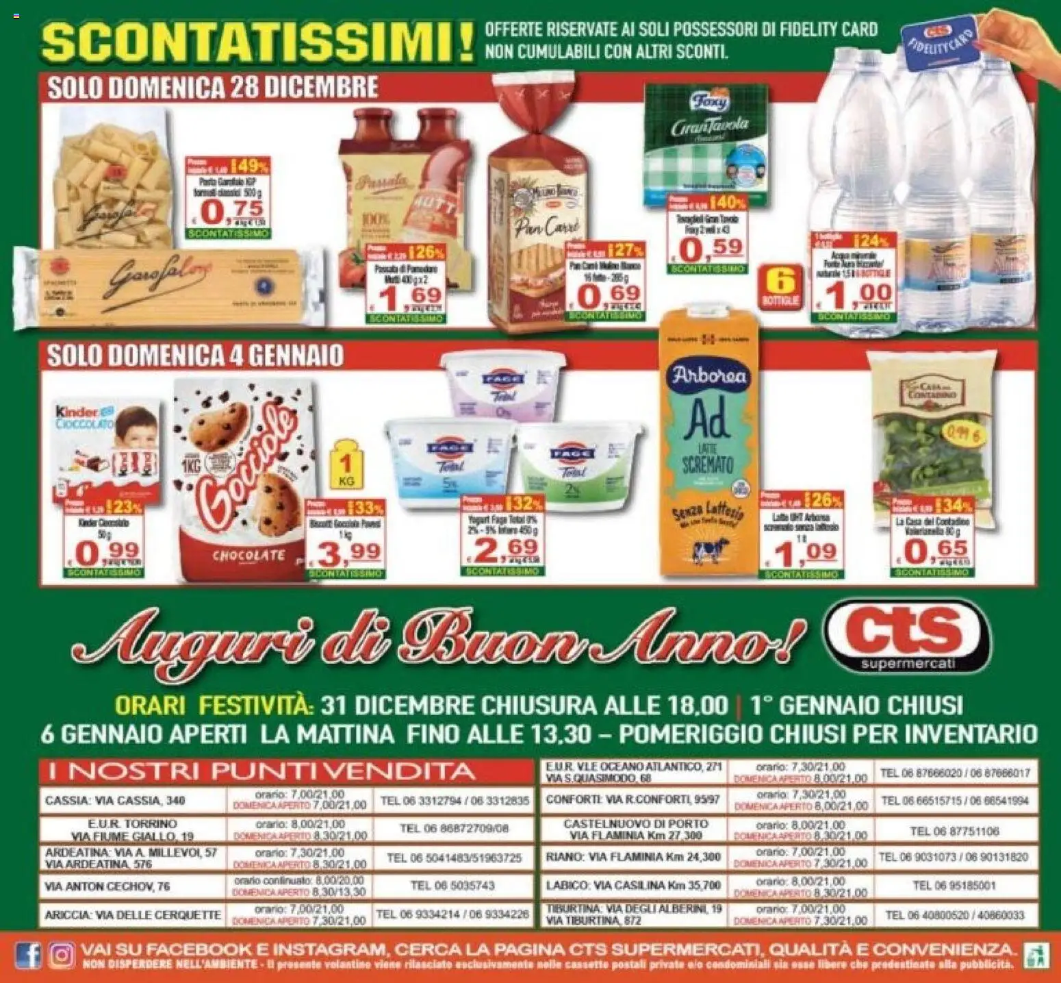 Volantino CTS del 27.12.2025 | Pagina: 28 | Prodotti: Yogurt, Cioccolato, Latte, Pasta