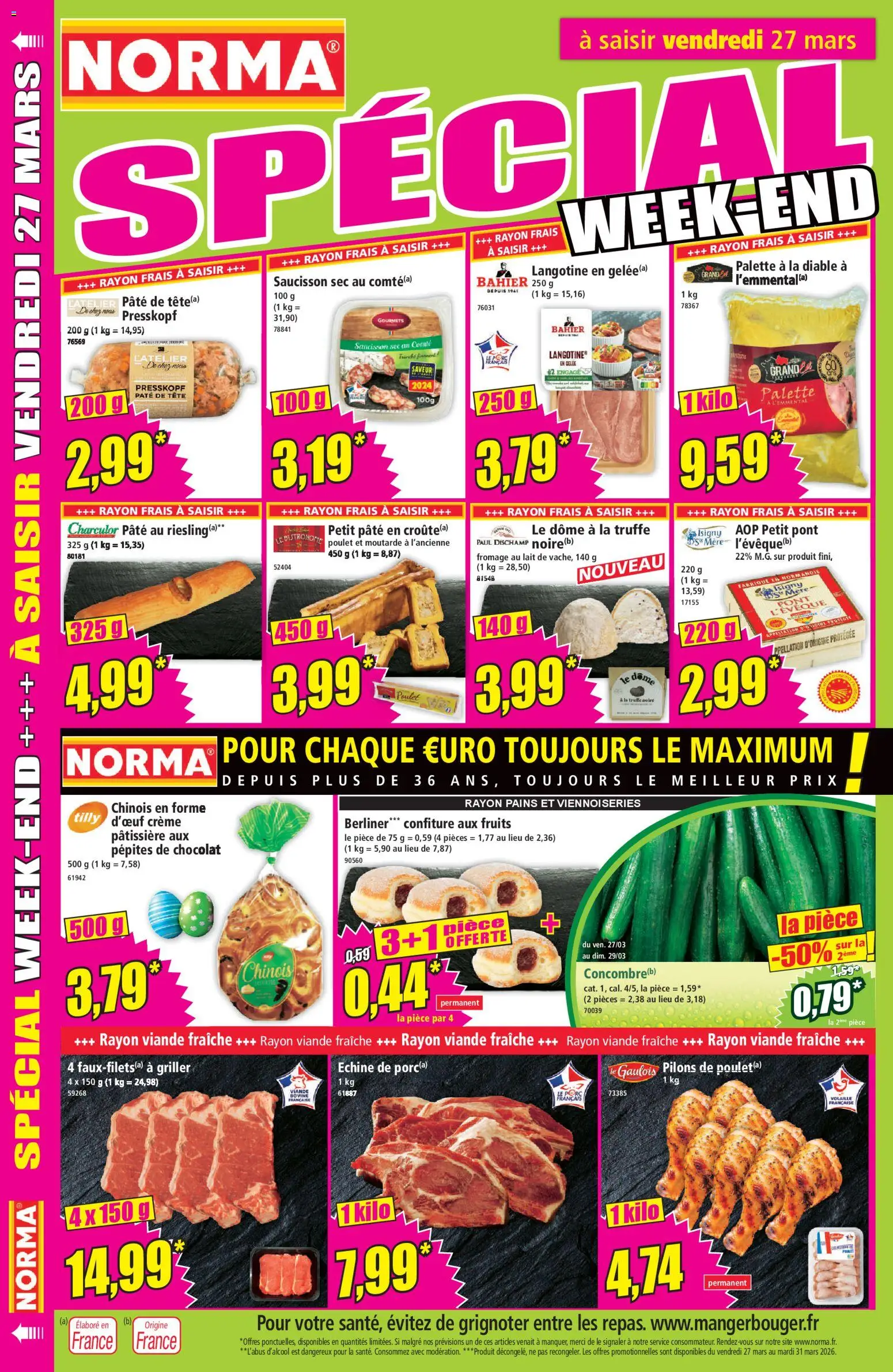 {H1} | Page: 14 | Produits: Pépites de chocolat, Volaille, Viennoiseries, Fromage