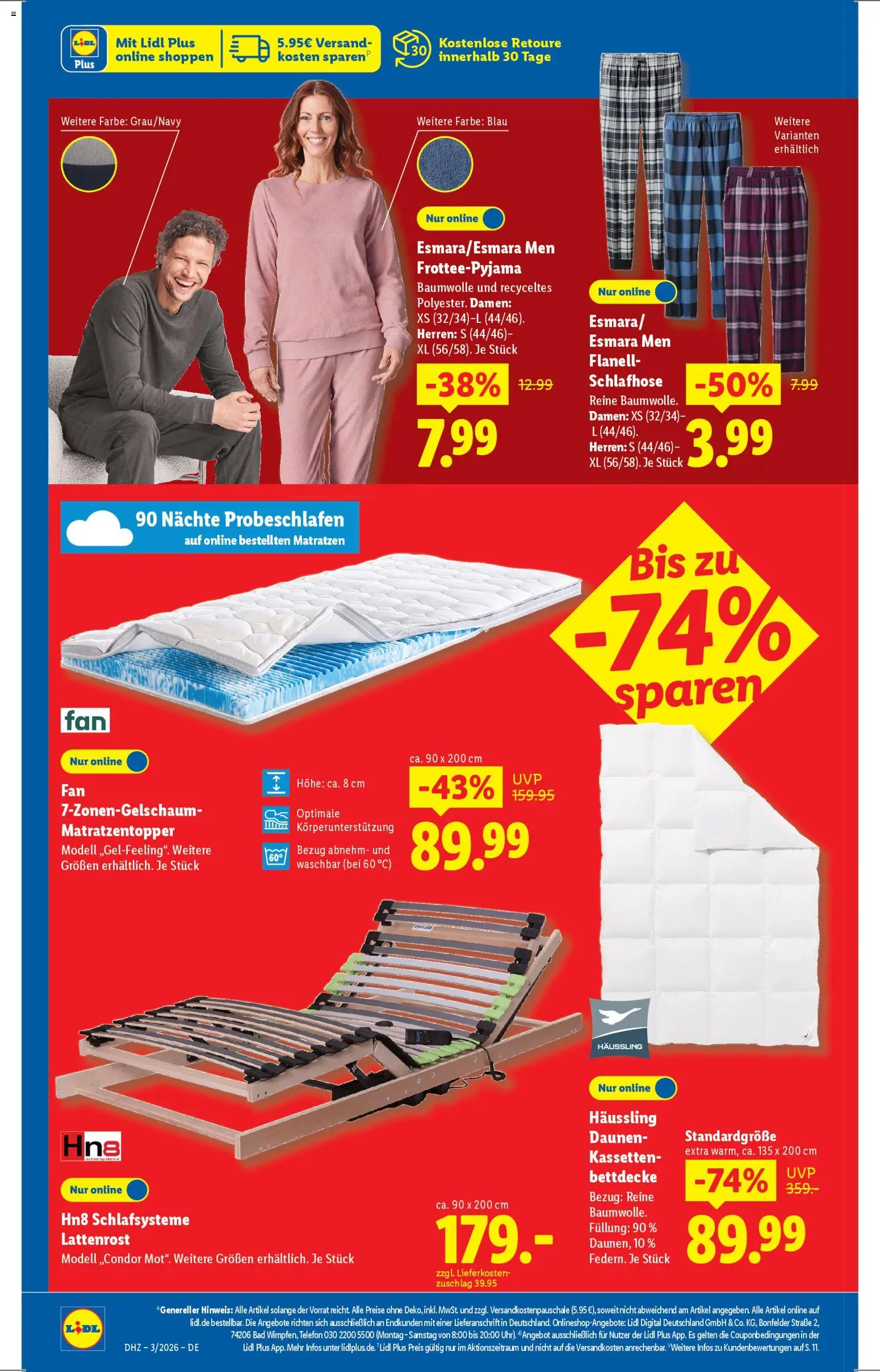 Lidl - Prospekt – gültig ab 12.01.2026 | Seite: 4 | Produkte: Lattenrost, Bad, Bettdecke, Telefon