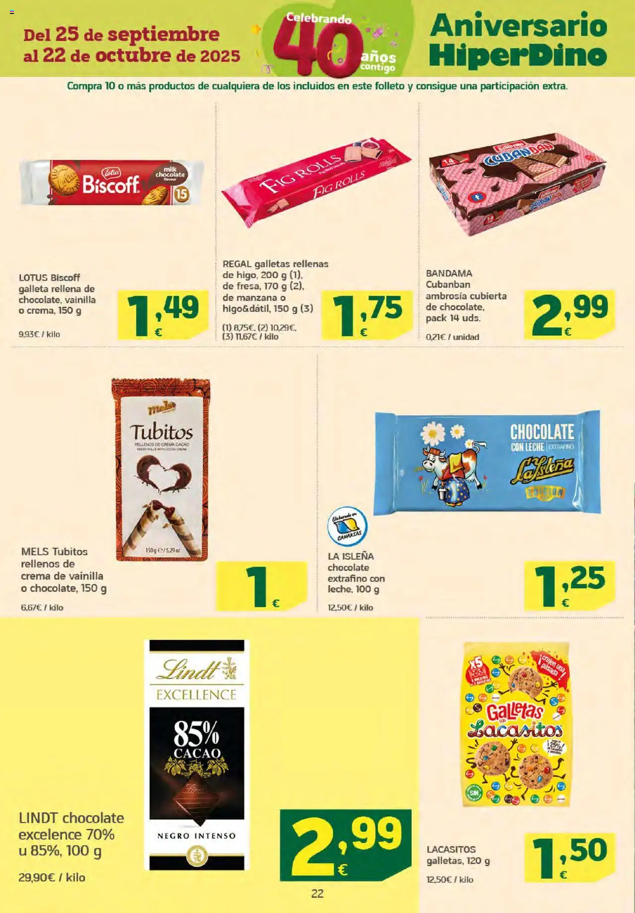 HiperDino folleto │ válido desde el 25.09.2025 | Página: 22 | Productos: Manzana, Crema, Galletas, Galletas rellenas