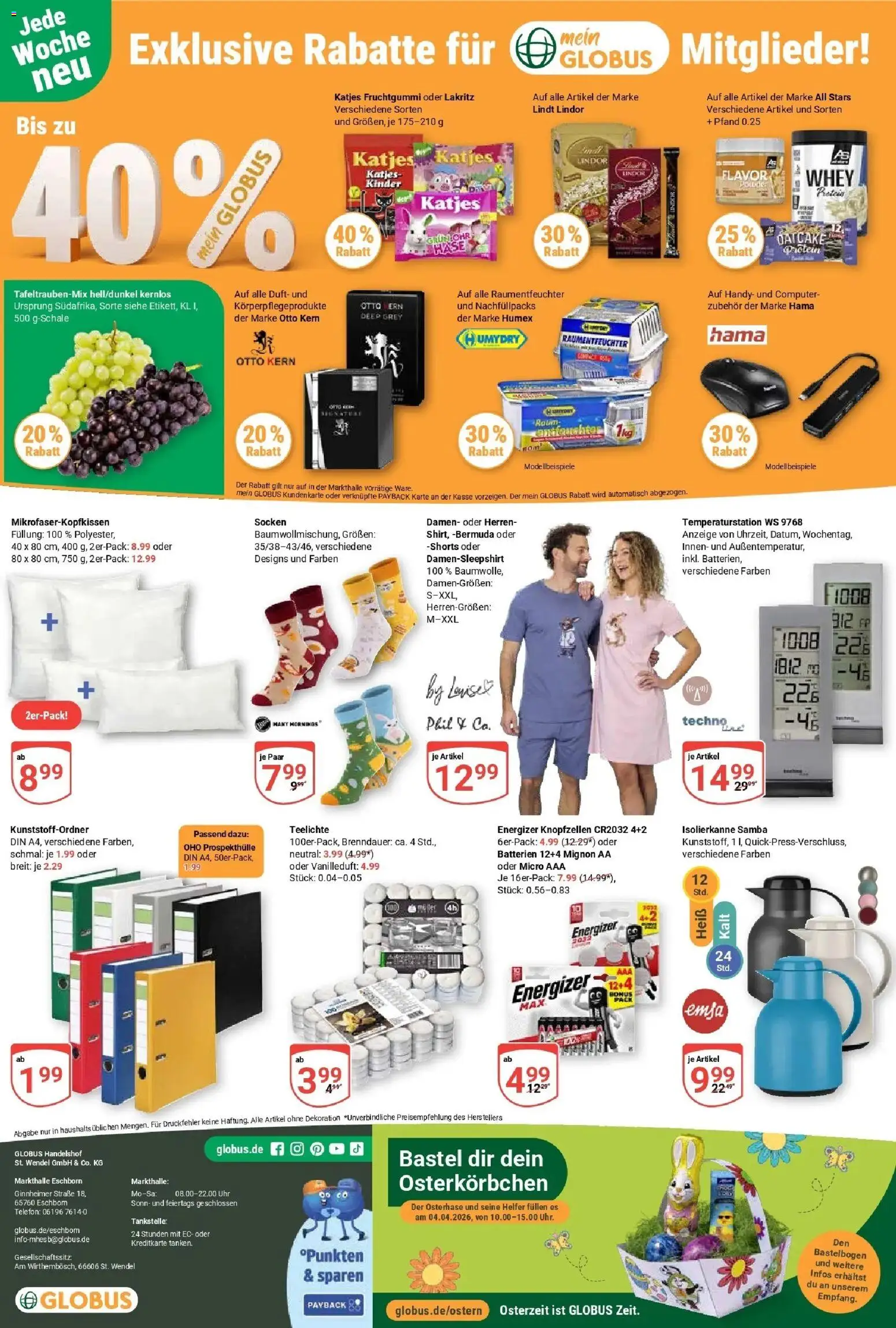 Globus prospekt Eschborn	 – gültig ab 15.03.2026 | Seite: 28 | Produkte: Bermuda, Katjes, Socken, Lindt