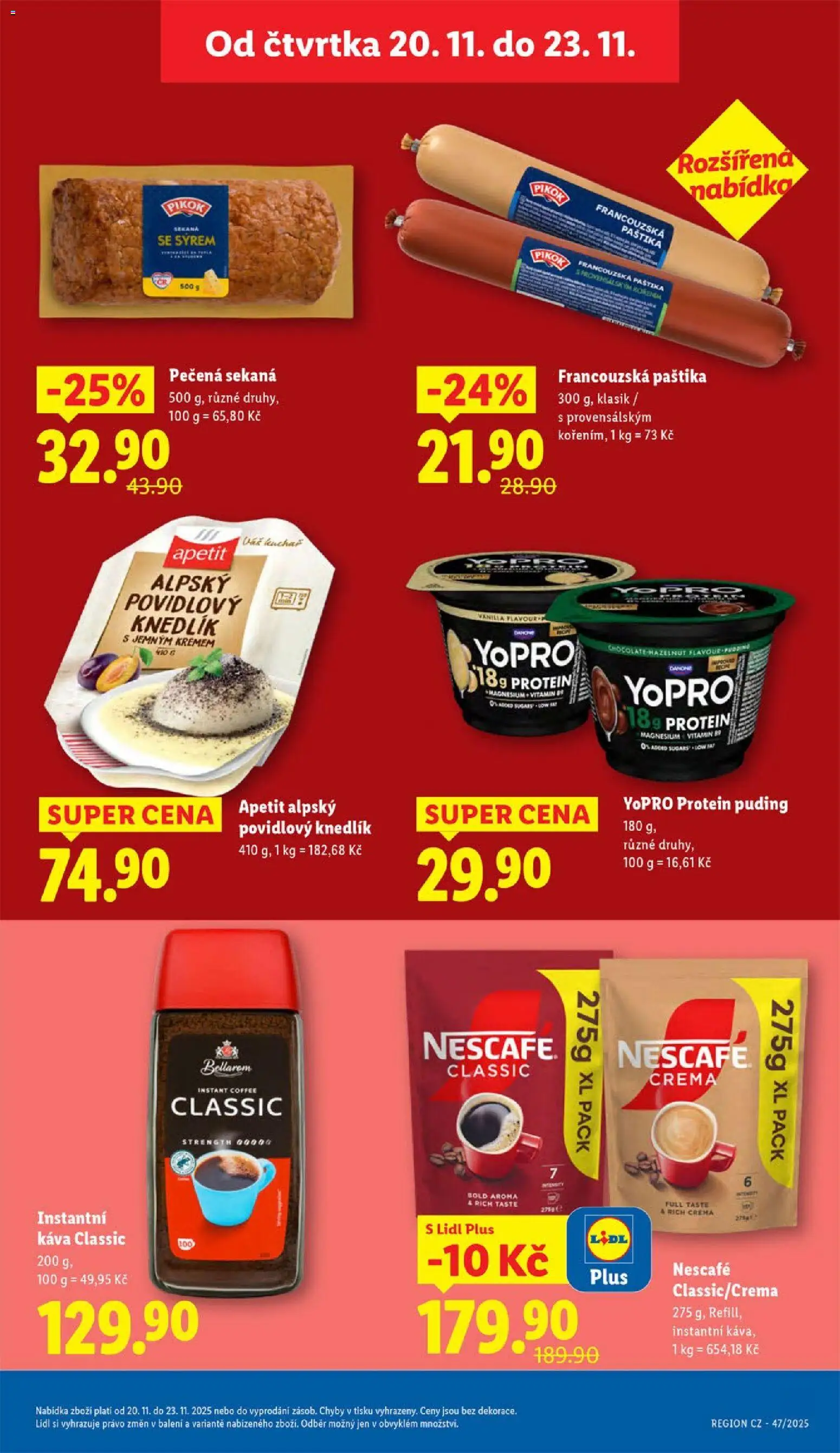 Lidl Black Friday od 20.11.2025 | Strana: 23 | Produkty: Sekaná, Nescafé, Bellarom, Pikok