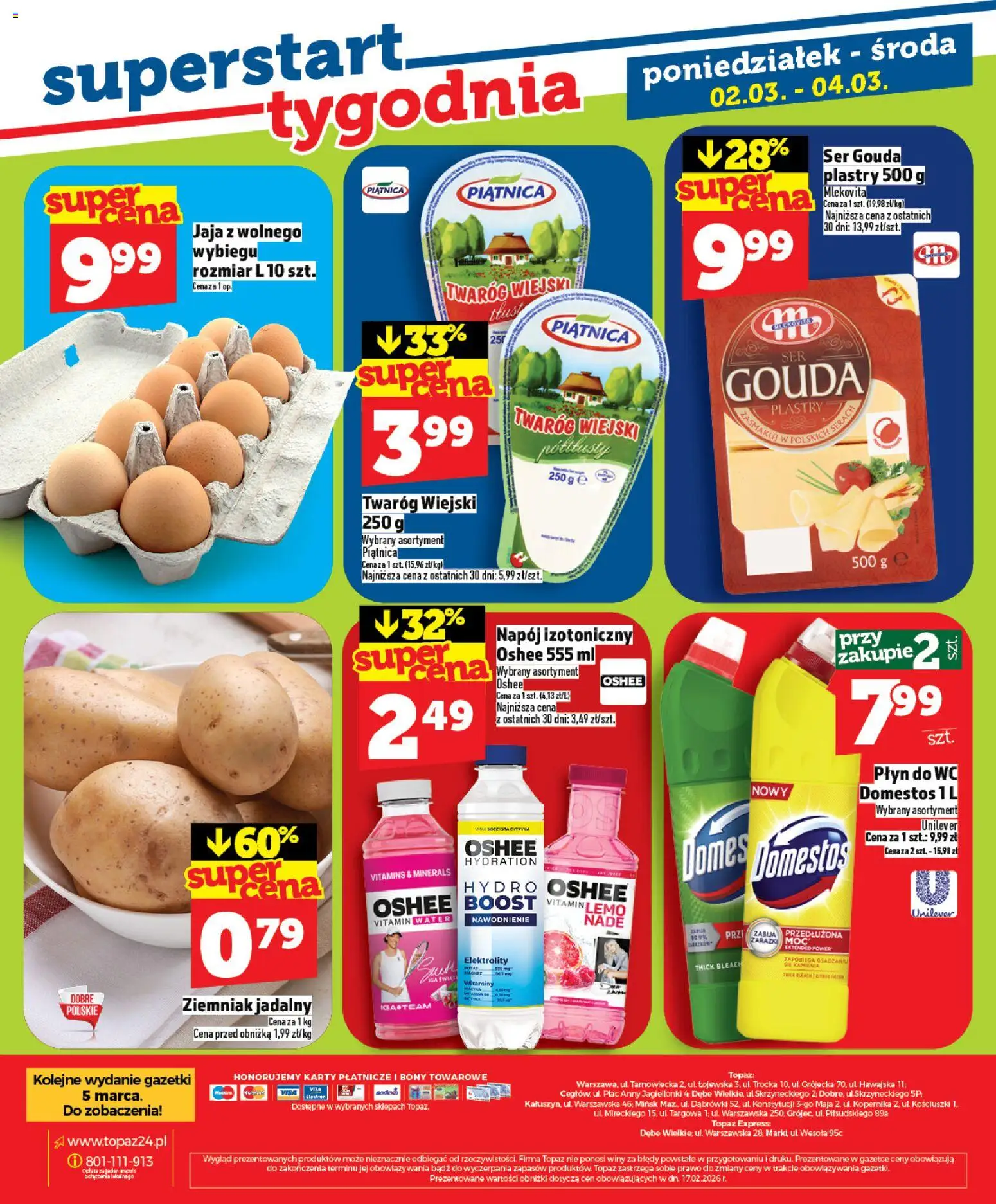 Topaz Gazetka MAZ od 26.02.2026 | Strona: 28 | Produkty: Domestos, Ser, Twaróg, Ser gouda