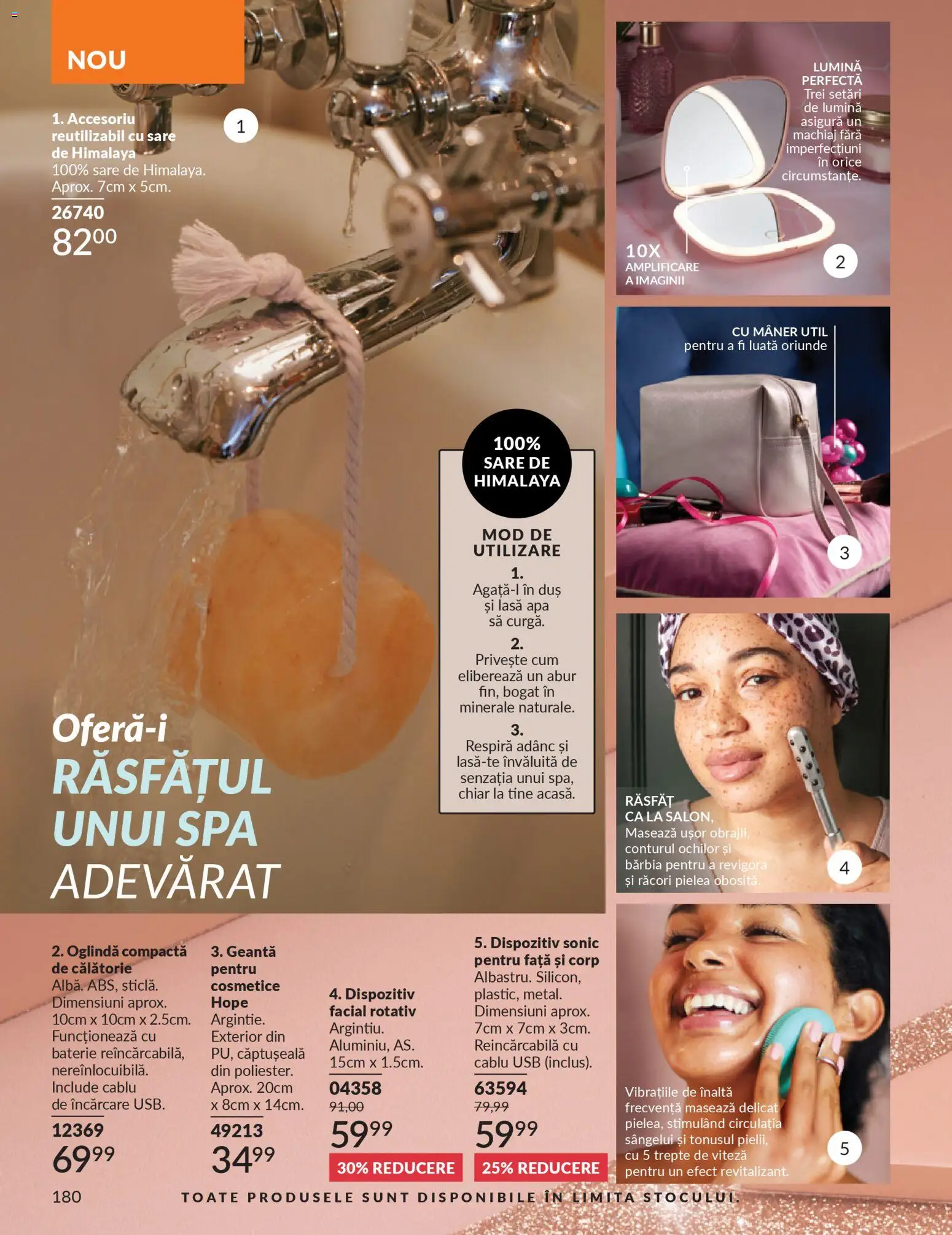 Noul catalog Avon – valabil de la 01.12.2025 | Pagină: 180 | Produse: Tavuk suyu, Geantă, Duș, Oglindă