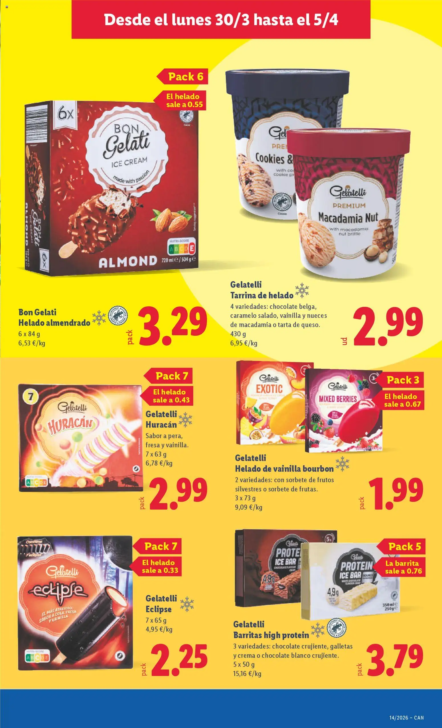 Lidl folleto │ válido desde el 30.03.2026 | Página: 15 | Productos: Chocolate, Crema, Galletas, Helado
