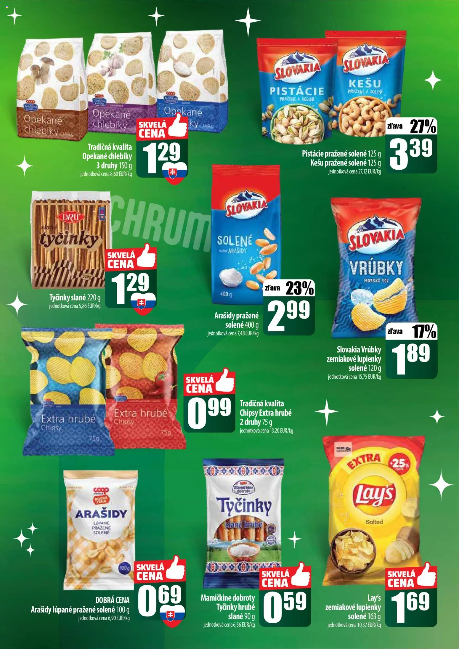 Nové COOP Jednota akcie – leták je platný od 18.12.2025 | Strana: 45 | Produkty: Chipsy, Arašidy, Pistácie