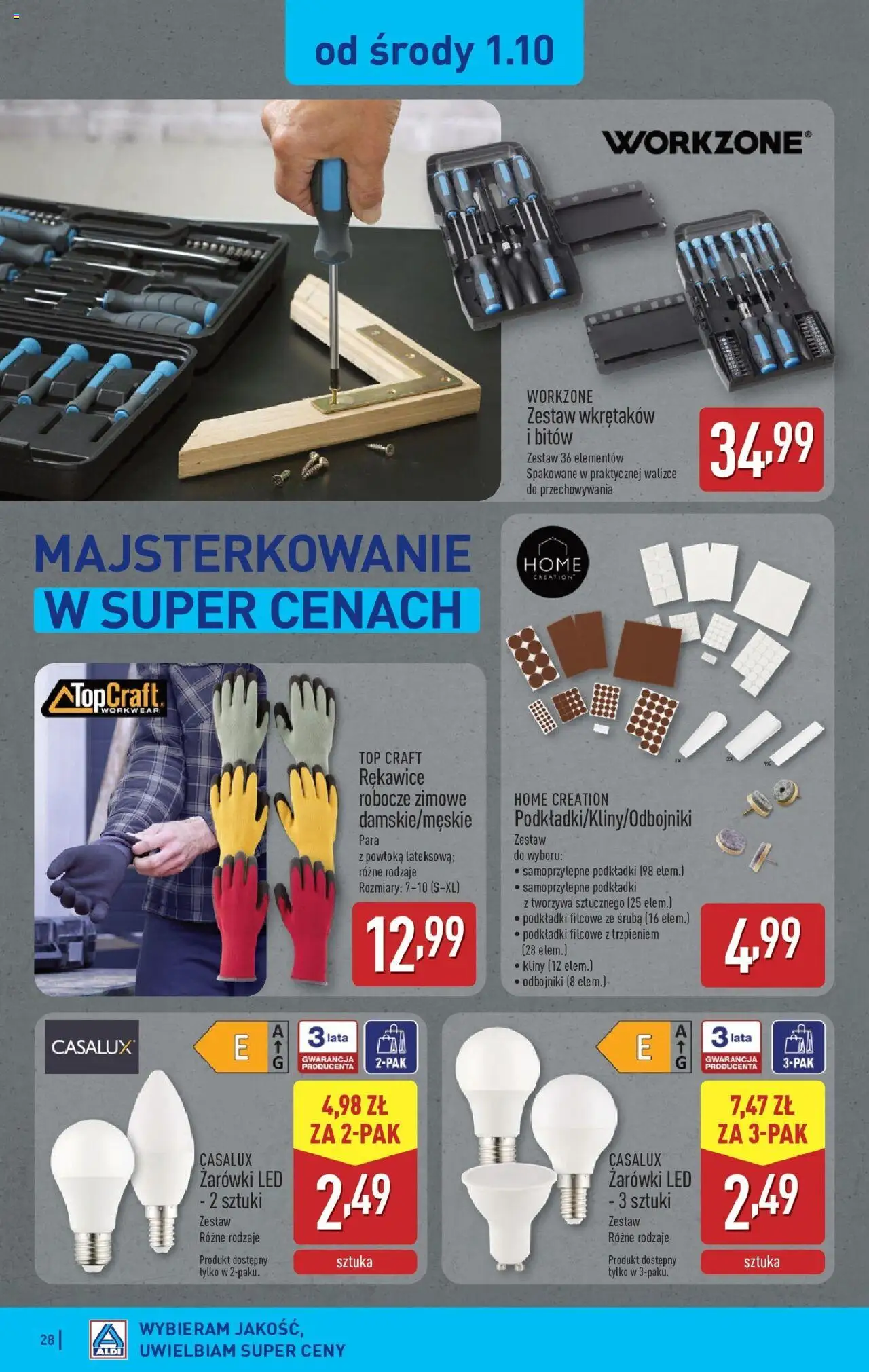 Aldi Gazetka od 29.09.2025 | Strona: 28 | Produkty: Top, Żarówki