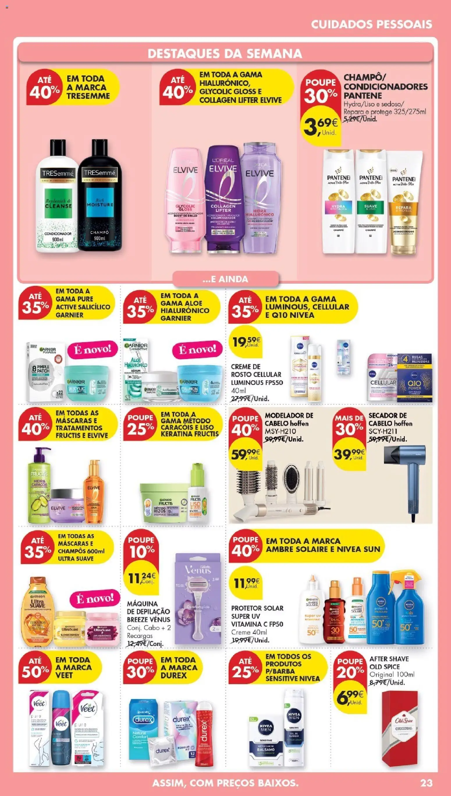 Pingo Doce Poupe Esta Semana Madeira │ válido de 14.04.2026 | Página: 23 | Produtos: Gloss, Secador, Condicionador, Vitamina c