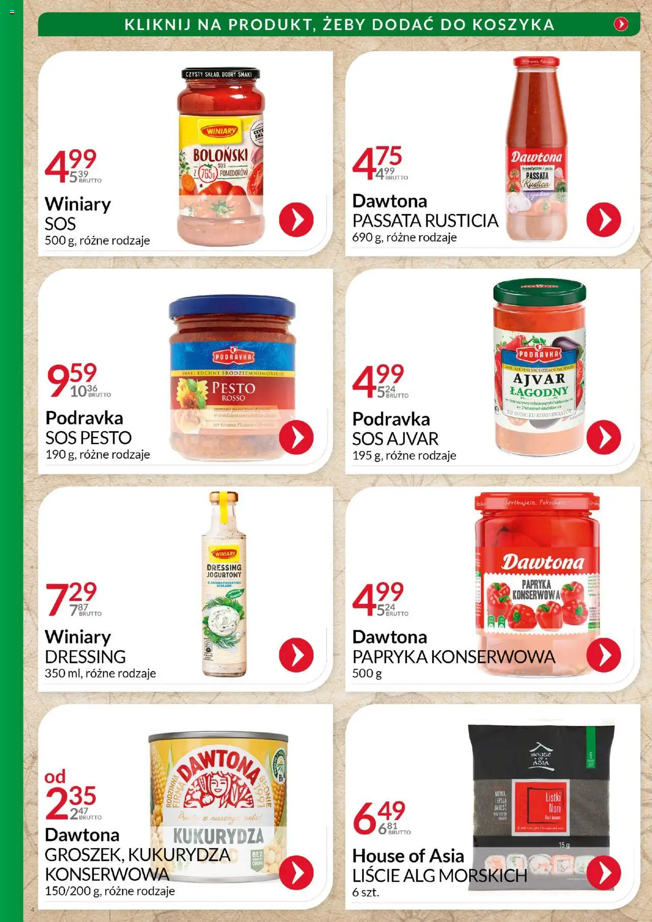 Eurocash Gazetka - Smaki Świata od 11.08.2025 | Strona: 4 | Produkty: Nori, Ser grana padano, Ajvar, Sos pesto