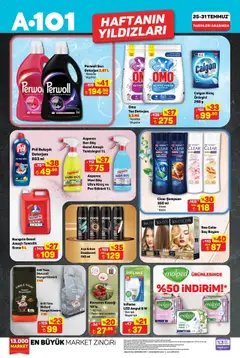 A101 Katalog - 25.07.2025 tarihinden itibaren geçerlidir | Sayfa: 2 | Ürünler: Şampuan, Deodorant, Deterjan, Koku