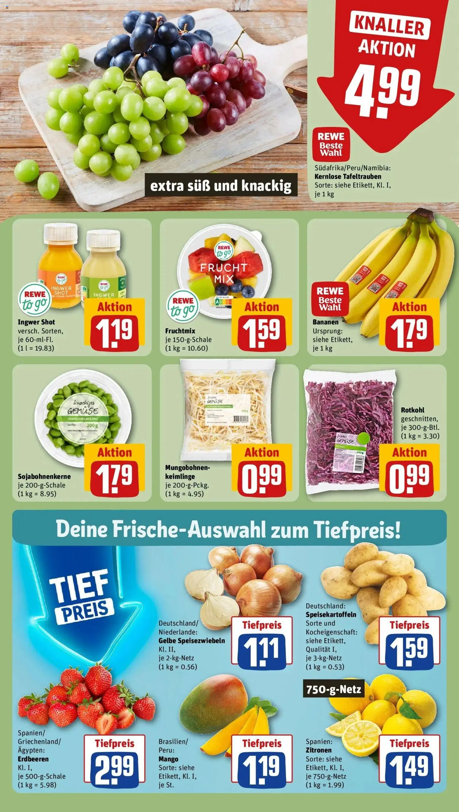 Rewe Prospekt Köln / Ehrenfeld	 – gültig ab 15.03.2026 | Seite: 8 | Produkte: Rotkohl, Bananen, Gemüse, Erdbeeren
