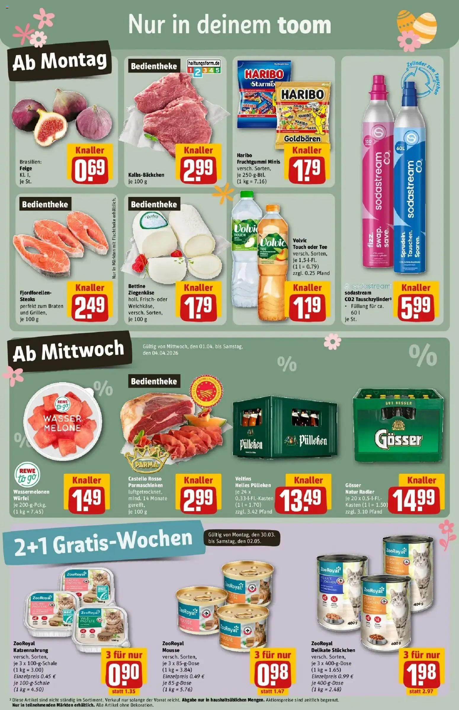 Rewe Prospekt Herne	 – gültig ab 30.03.2026 | Seite: 3 | Produkte: Ziegenkäse, Radler, Wasser, Tee