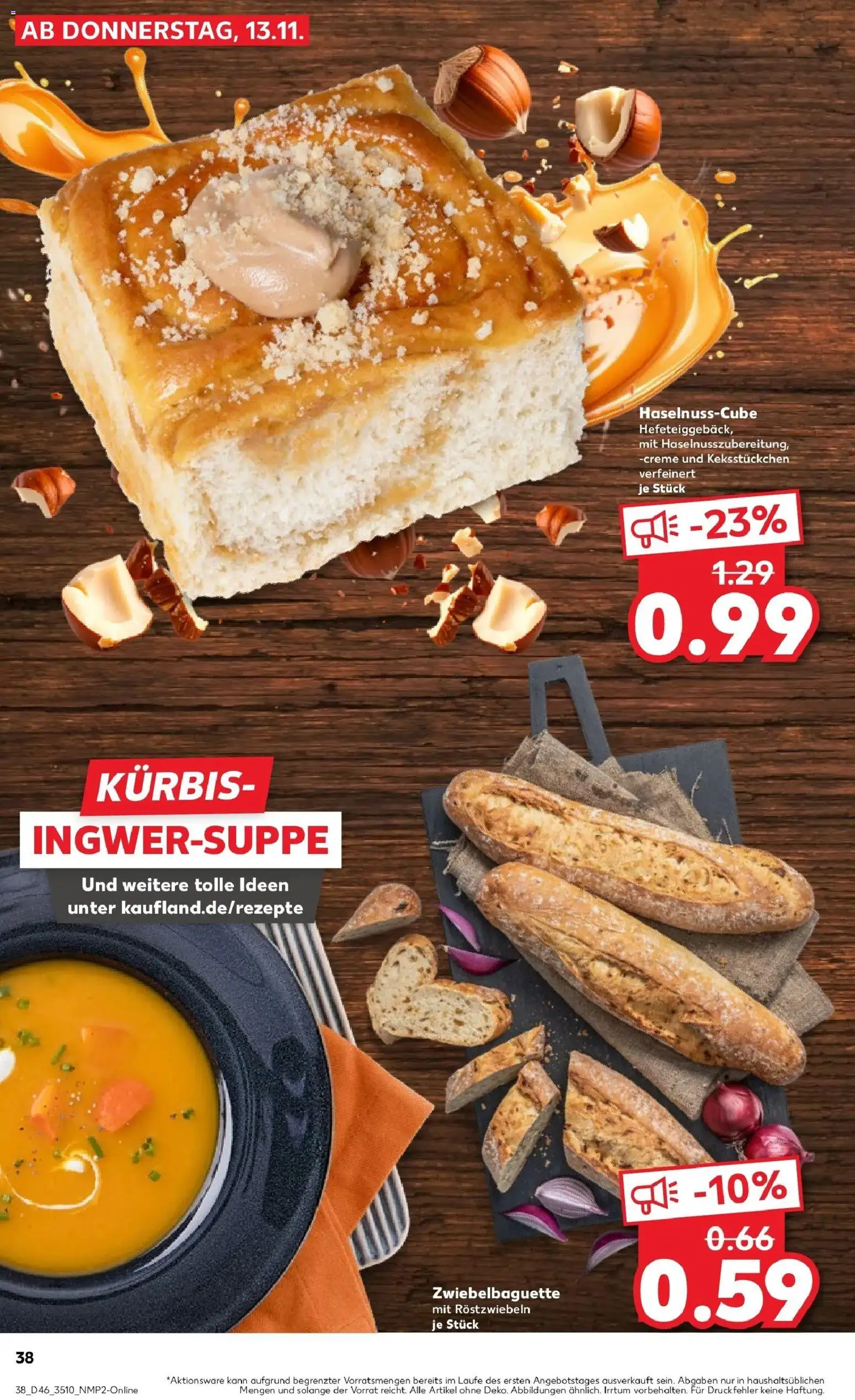 Kaufland prospekt Borna	 – gültig ab 13.11.2025 | Seite: 38 | Produkte: Baguette, Creme, Kürbis