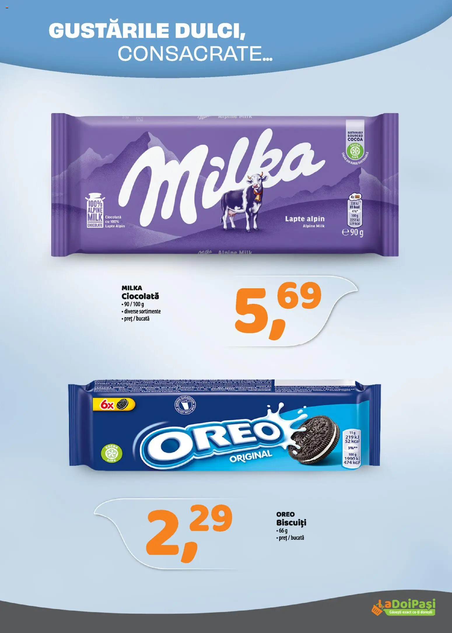 Noul catalog LaDoiPași – valabil de la 01.03.2026 | Pagină: 5 | Produse: Lapte, Ciocolată, Cacao, Biscuiți