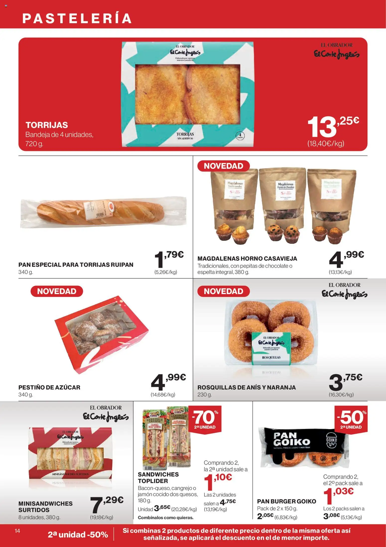 Hipercor catálogo │ válido desde el 25.03.2026 | Página: 14 | Productos: Pan, Chocolate, Jamón cocido, Horno