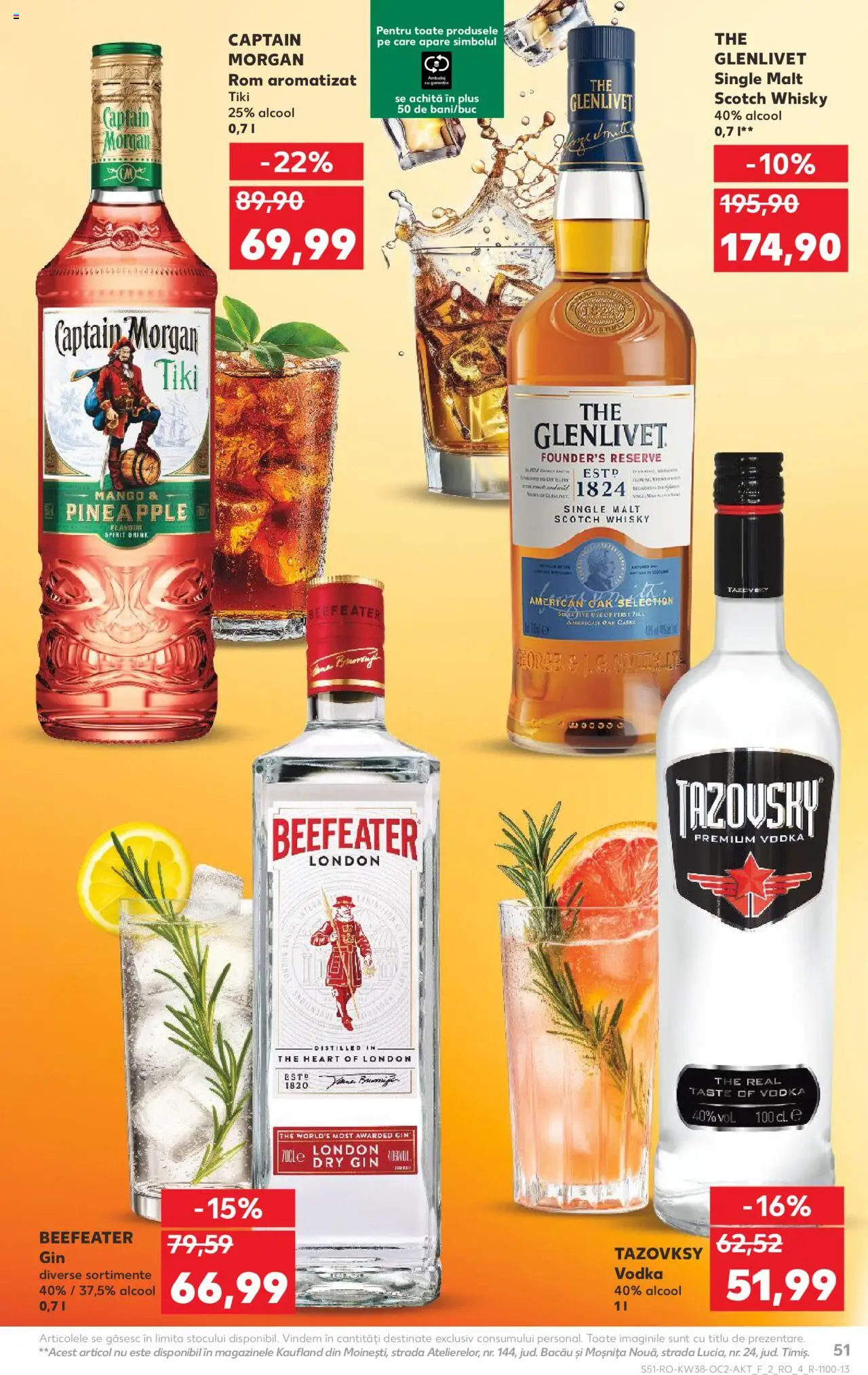 Noul catalog Kaufland – valabil de la 17.09.2025 | Pagină: 51 | Produse: Rom, Gin, Vodka, Mango