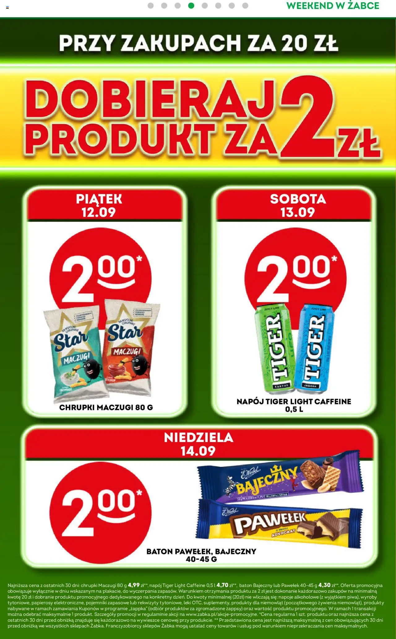 Żabka Gazetka - Weekendowe promocje od 12.09.2025 | Strona: 5 | Produkty: Chrupki, Napoje, Baton