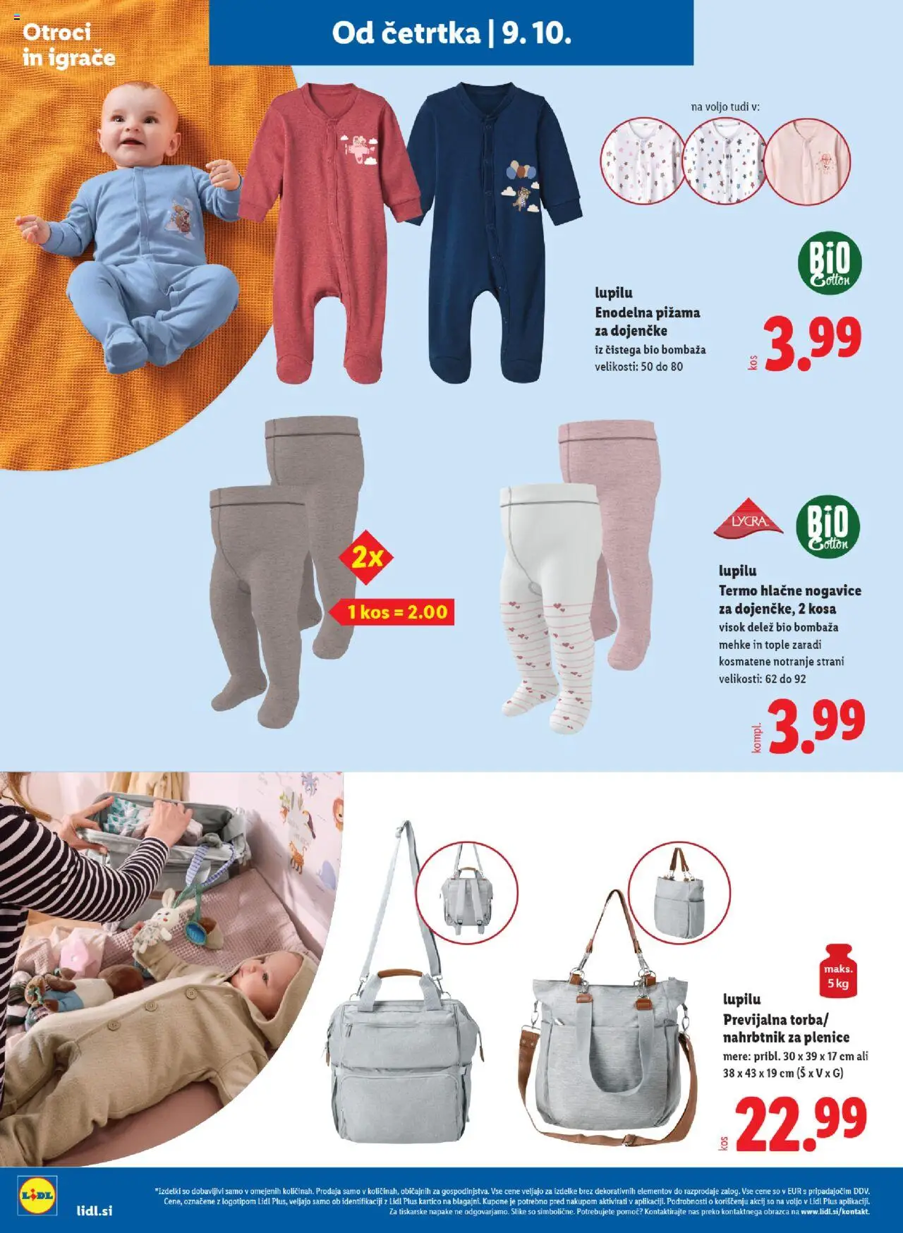 Novi Lidl katalog ponudbe – veljaven od 09.10.2025 | Stran: 32 | Izdelki: Plenice, Pižama, Kos, Nogavice