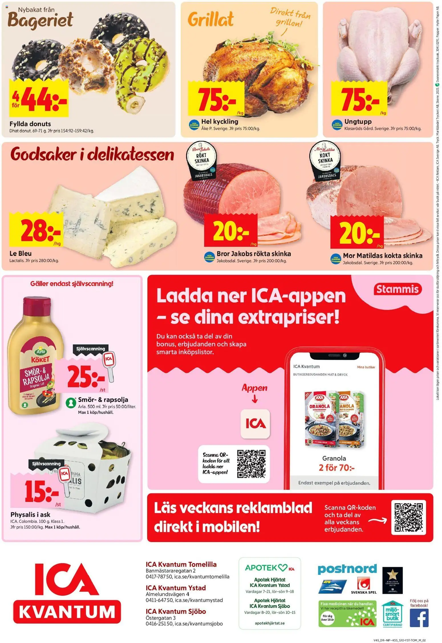 ICA Kvantum reklamblad aktuell från 03.11.2025 | Sida: 14 | Produkter: Galler, Granola, Papper, Spel