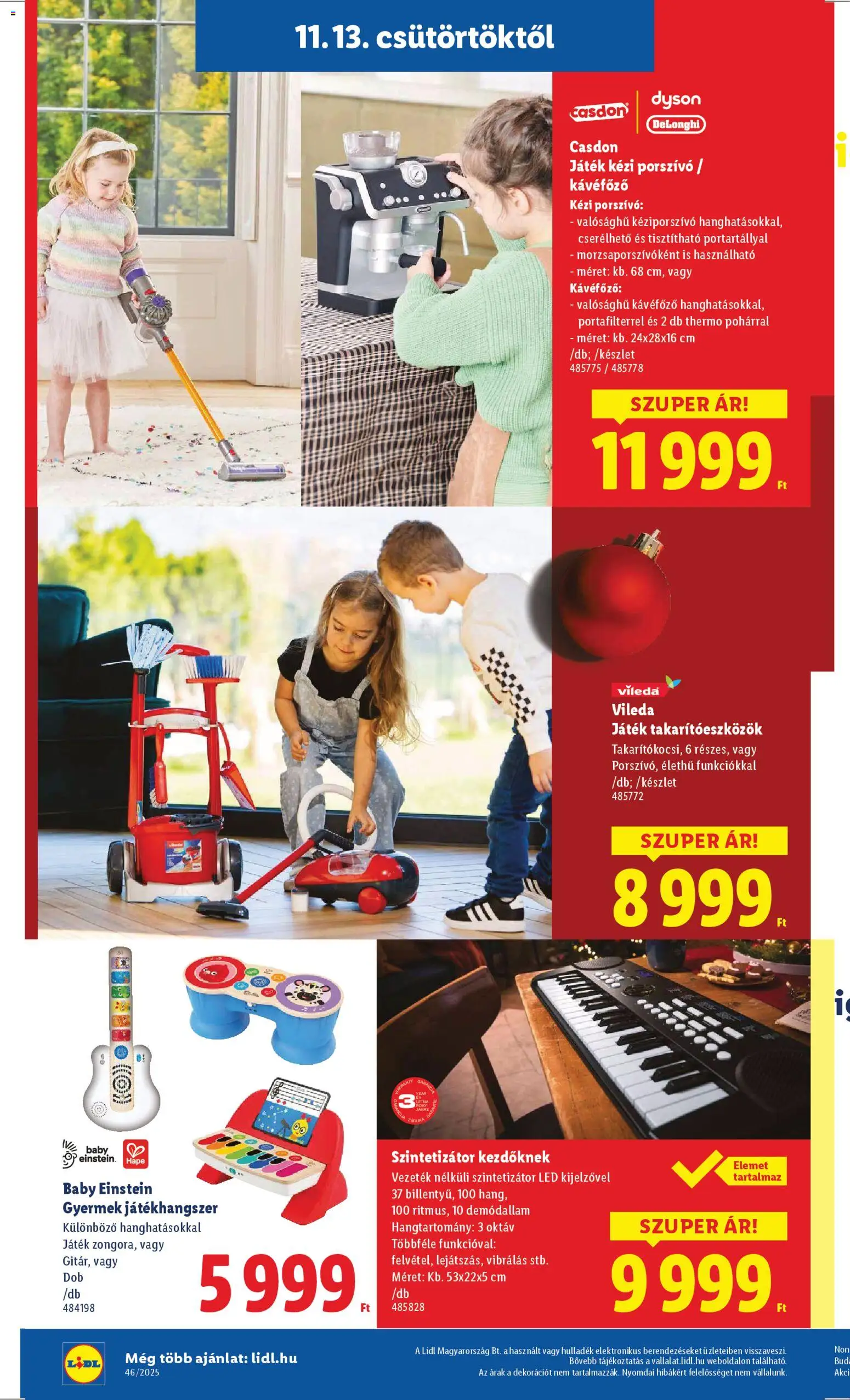 Lidl akciós ujság - amely érvényes a következő dátumtól: 13.11.2025 | Oldal: 14 | Termékek: Játék, Kávéfőző, Porszívó, Vileda