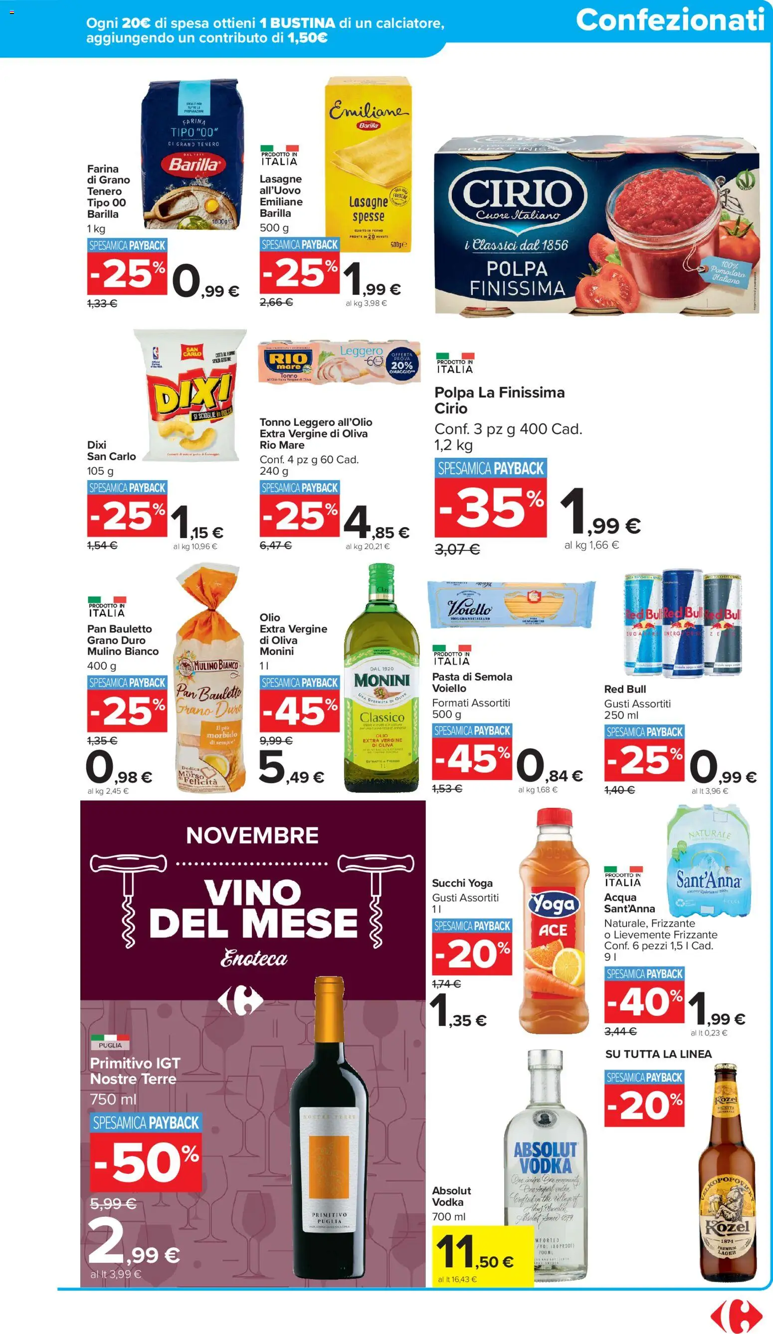Volantino Carrefour del 17.11.2025 | Pagina: 15 | Prodotti: Vodka, Olive, Olio extra vergine, Forno