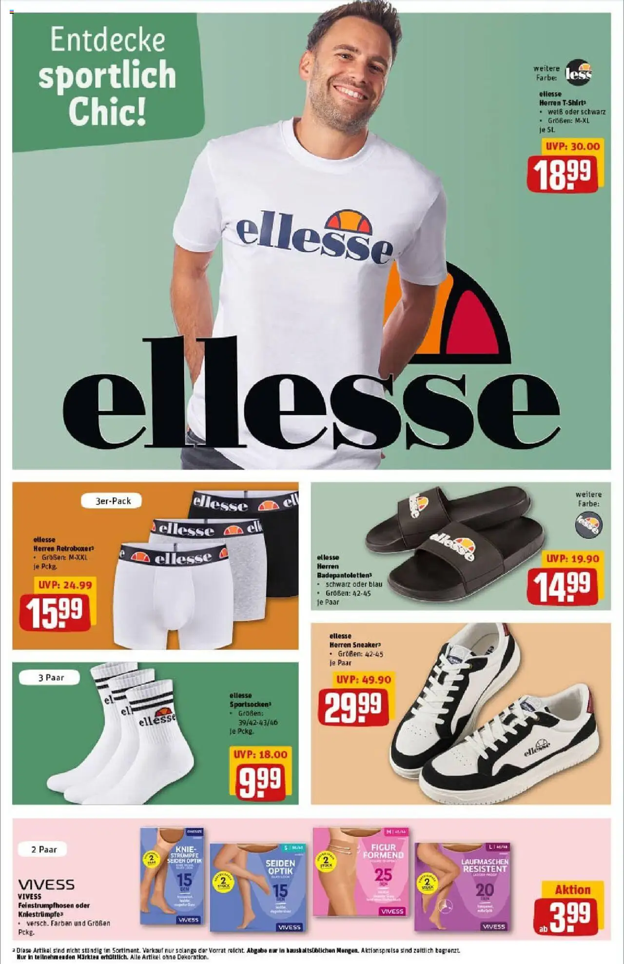 Rewe prospekt Traunreut	 - gültig ab dem 24.08.2025 | Seite: 32 | Produkte: Strümpfe, T-Shirt, Kniestrümpfe