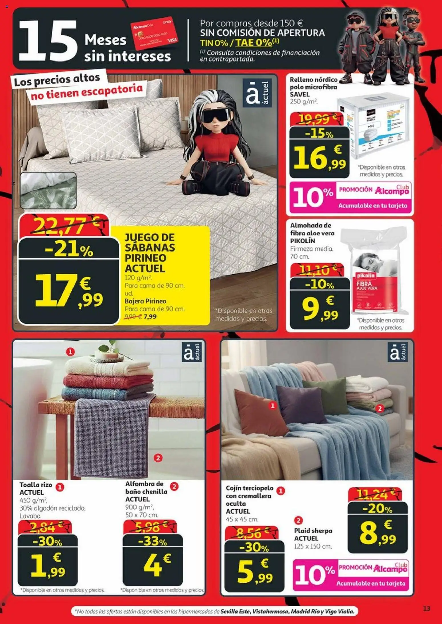 Alcampo - Black Friday │ válido desde el 06.11.2025 | Página: 13 | Productos: Cama, Almohada, Cojín, Baño