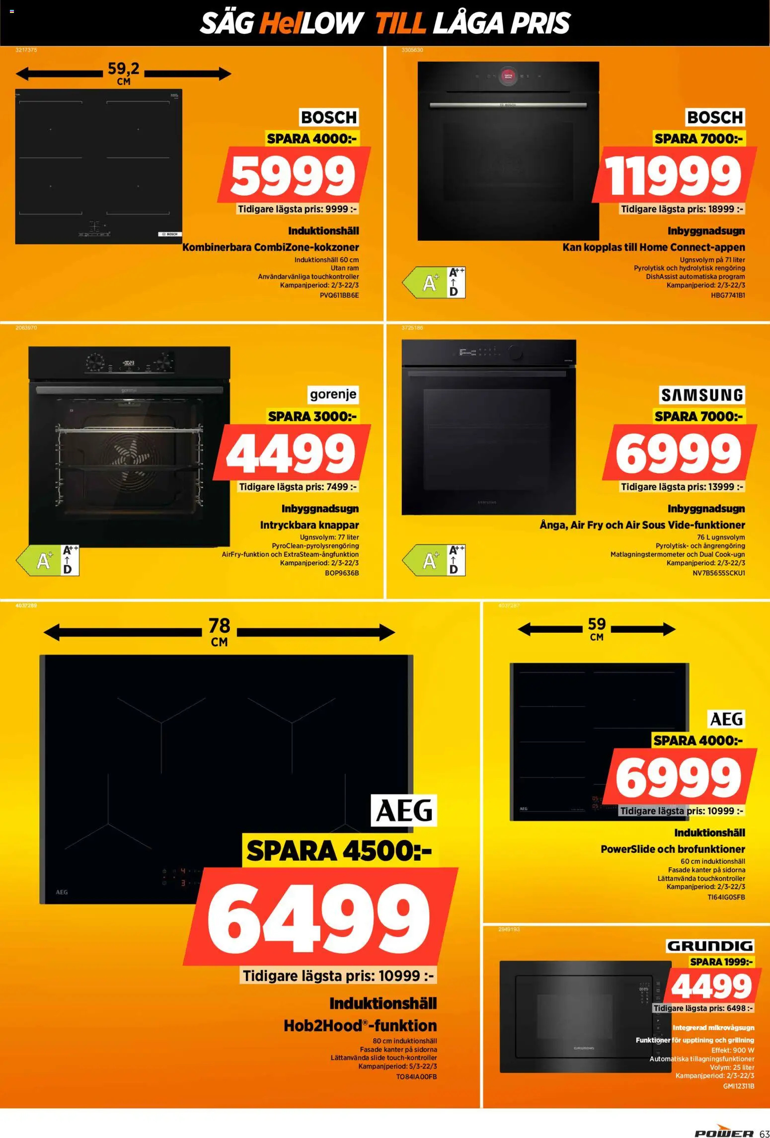 Power reklamblad aktuell från 09.03.2026 | Sida: 63 | Produkter: Såg, Mikrovågsugn