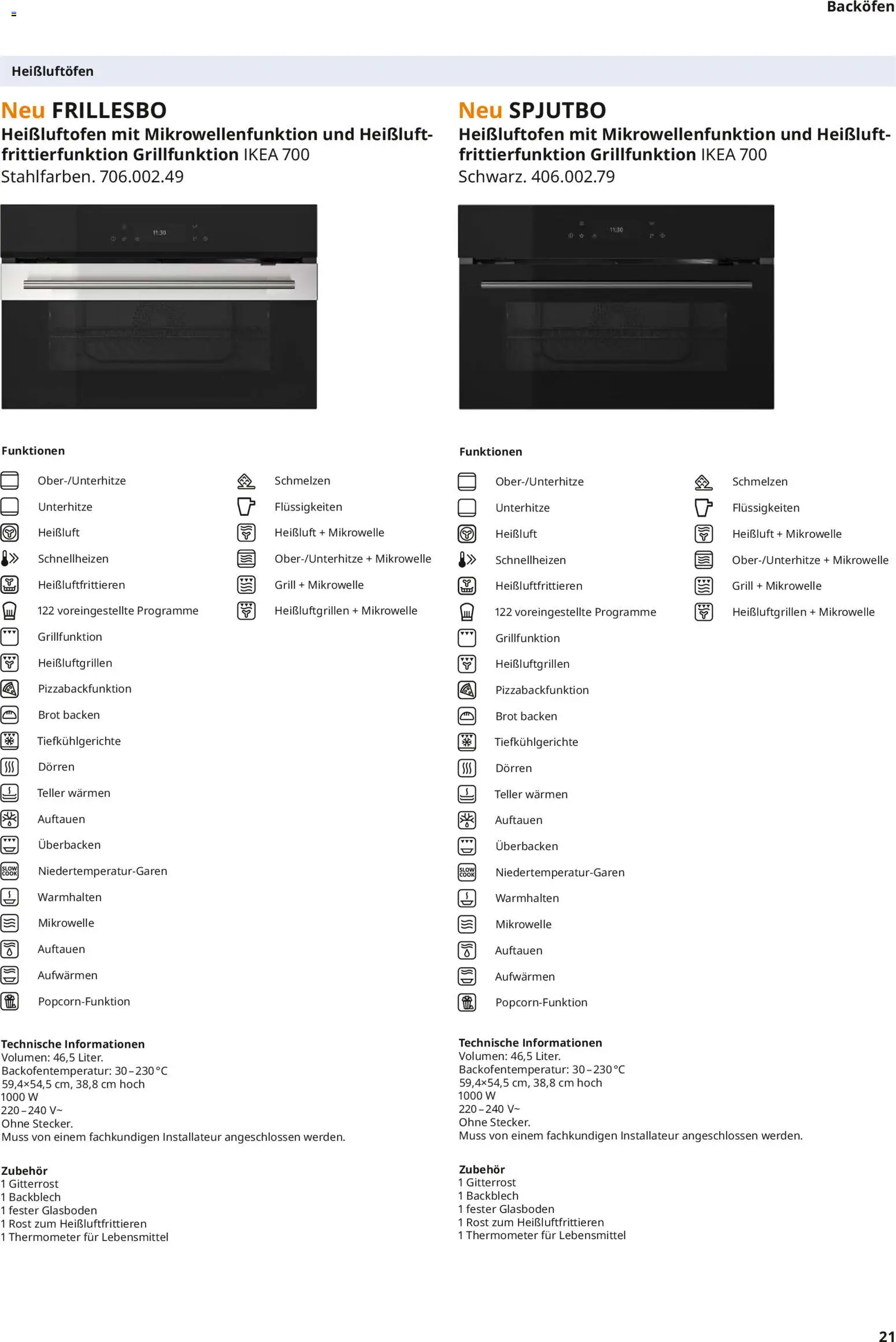 Ikea Elektrogeräte – gültig ab 10.04.2026 | Seite: 21 | Produkte: Mikrowelle, Grill, Thermometer, Brot