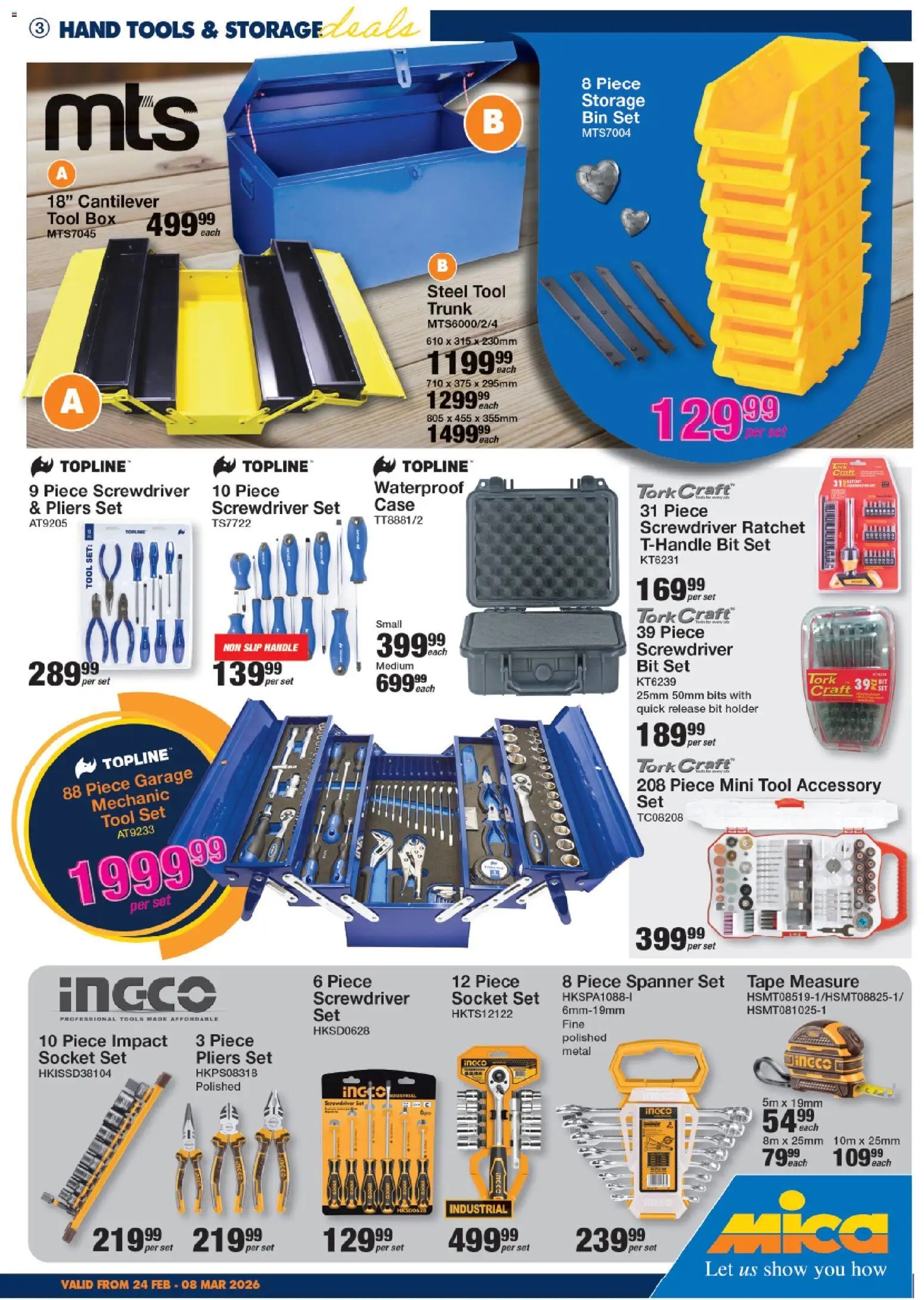 New MICA catalogue – valid from 24.02.2026 | Page: 3 | Products: Case, Socket, Box, Tape