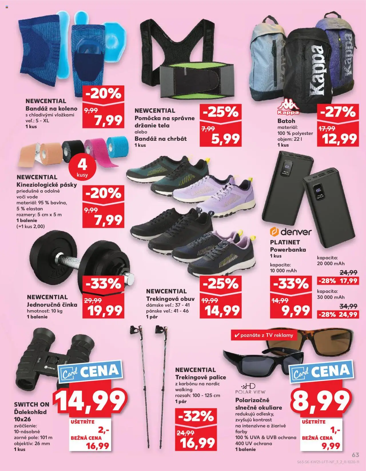 Nové Kaufland akcie – leták je platný od 22.05.2025 | Strana: 63 | Produkty: Tv, Batoh, Okuliare