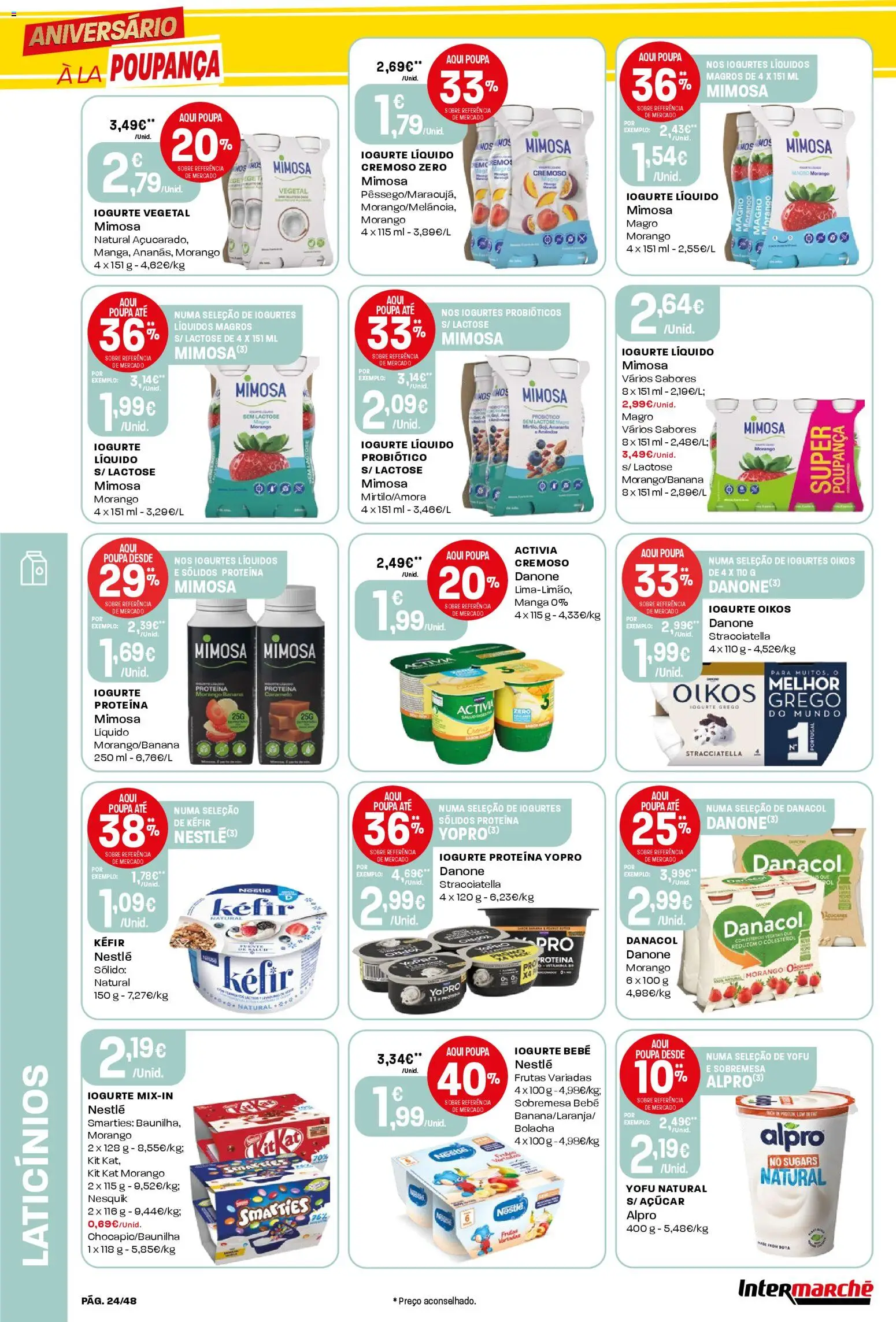 Intermarché folheto │ válido de 30.10.2025 | Página: 24 | Produtos: Iogurtes, Iogurte, Açúcar, Proteina