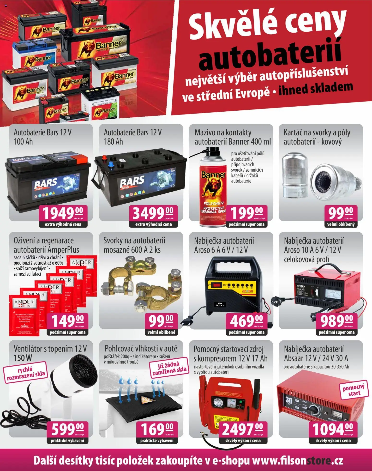FILSON Store - Lepší ceny autopříslušenství nehledejte! od 23.10.2025 | Strana: 5 | Produkty: Autobaterie, Ventilátor, Nabíječka autobaterií, Kartáč
