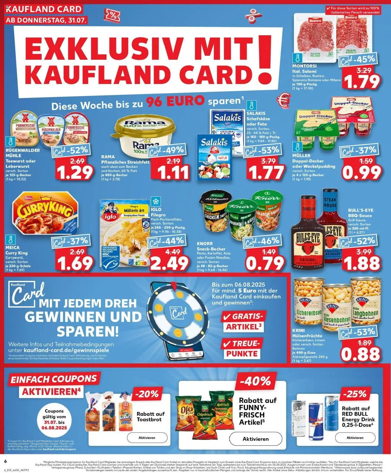 Kaufland prospekt Hanau	 - gültig ab dem 03.08.2025 | Seite: 17 | Produkte: Rama, Red bull, Feta, Toastbrot